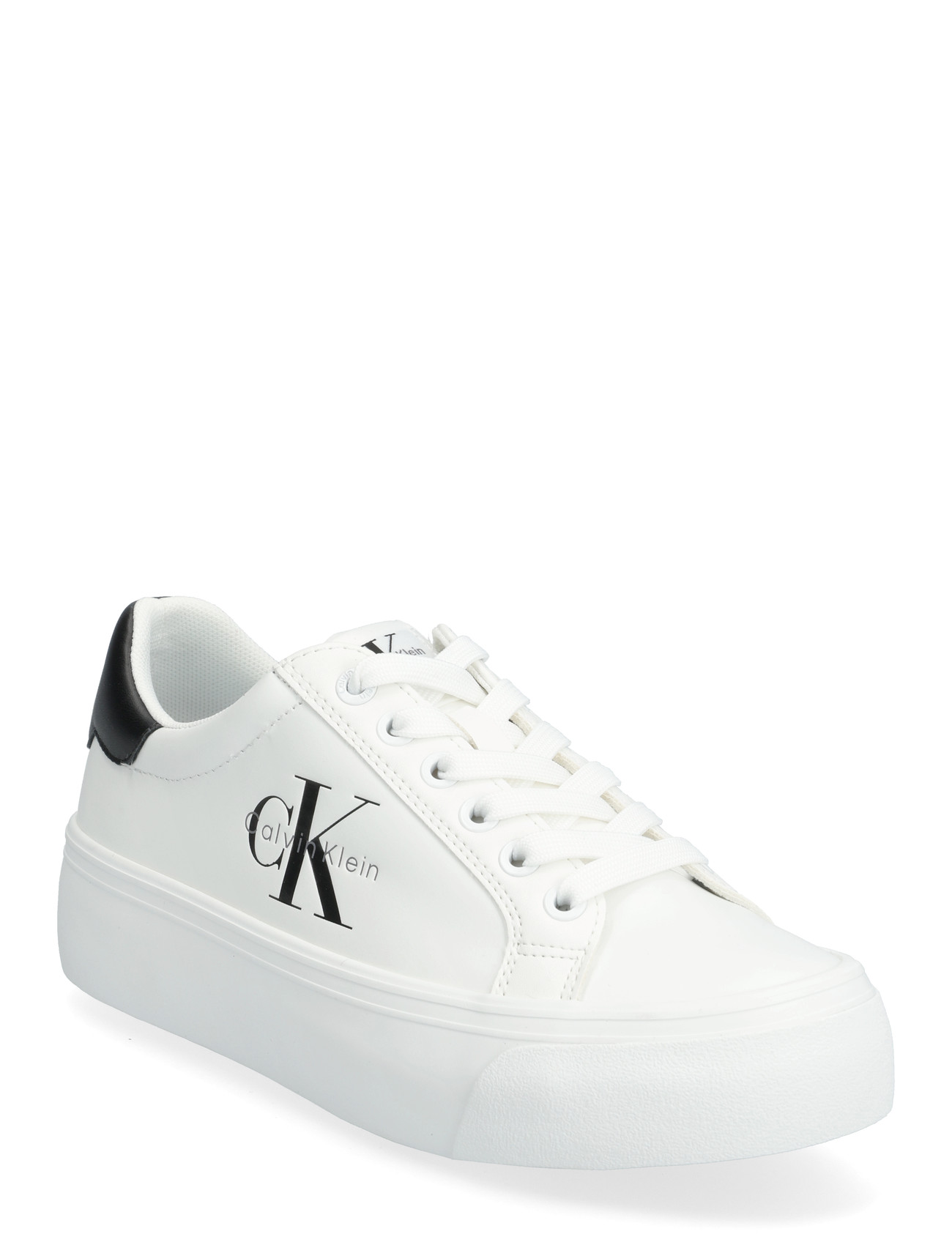 CALVIN KLEIN Vulc Flatform Laceup Low Lth Weiß - 40 - Damen
