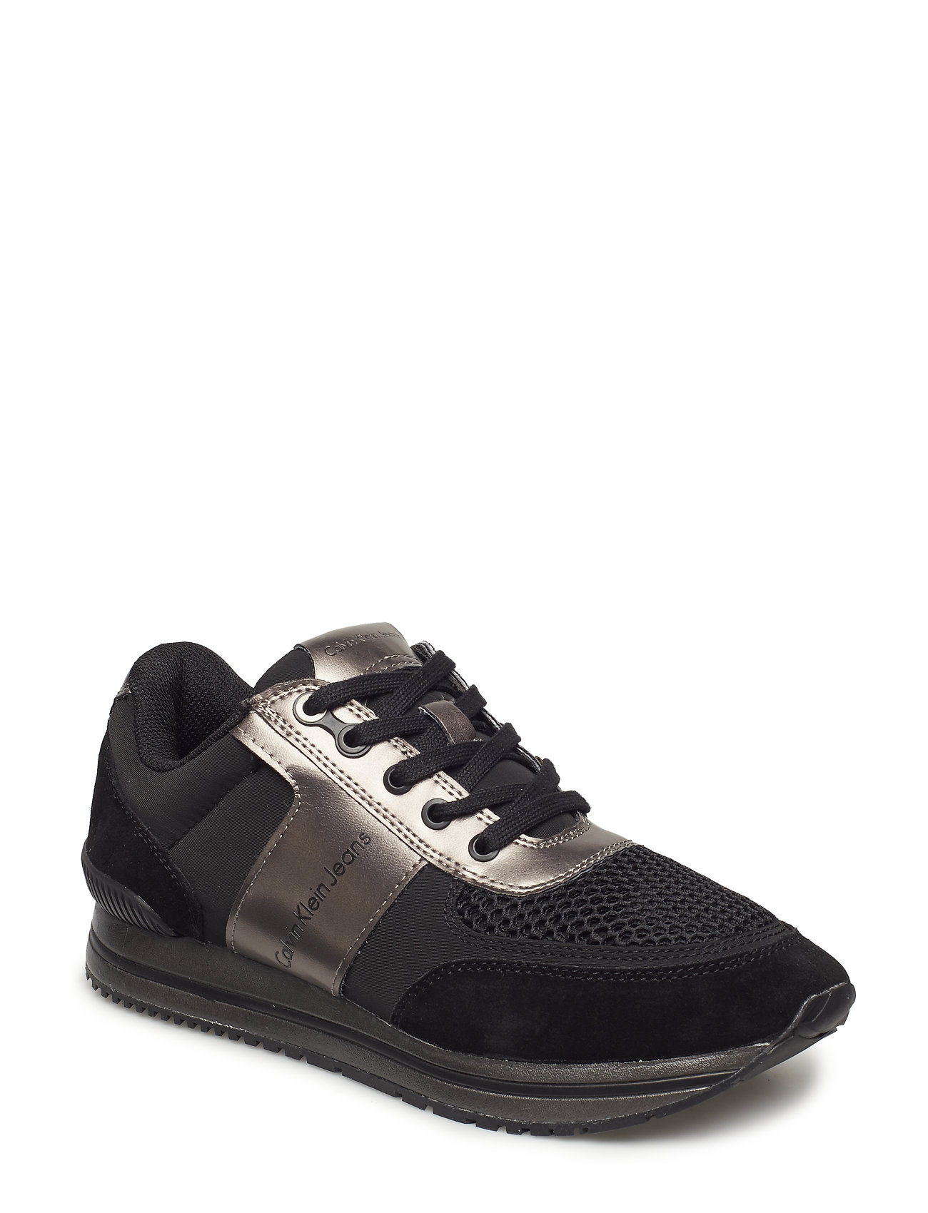 Estez Suedenylonmetal Smooth Lage Sneakers Zwart Calvin Klein calvin klein kopen in de aanbieding
