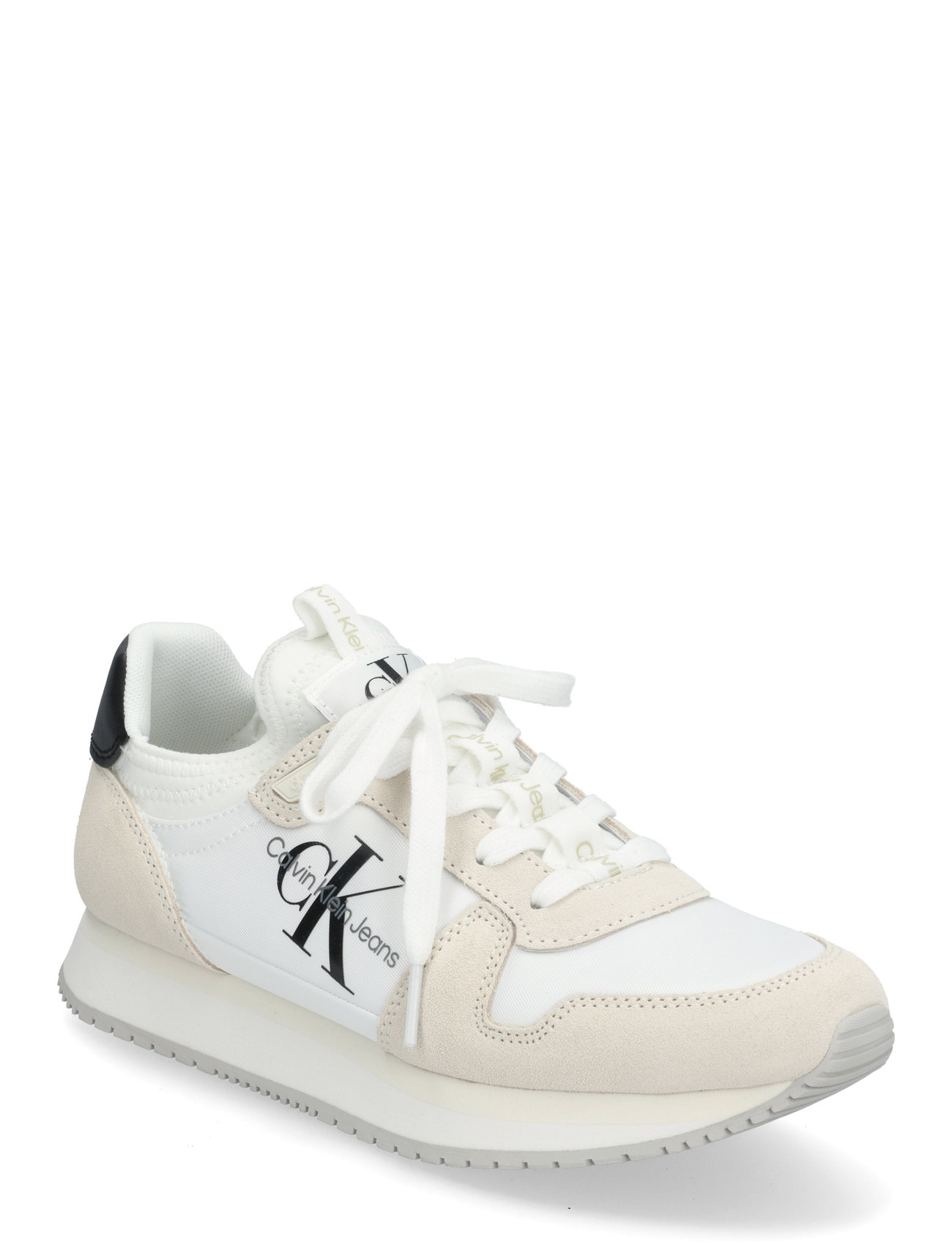 Runner Sock Laceup Ny-Lth Wn Lave Sneakers Beige Calvin Klein