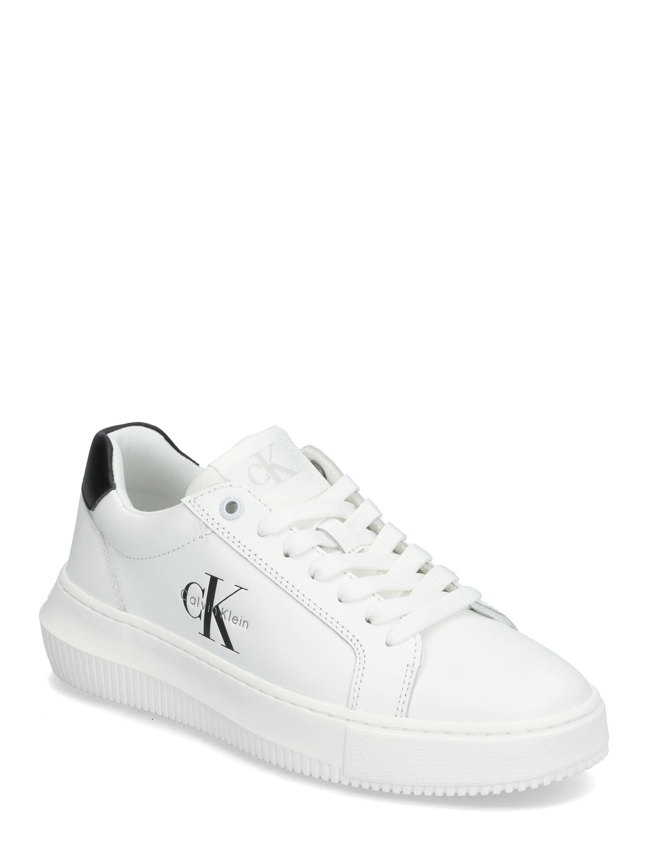 Chunky Cupsole Mono Lth Wn Lave Sneakers White Calvin Klein