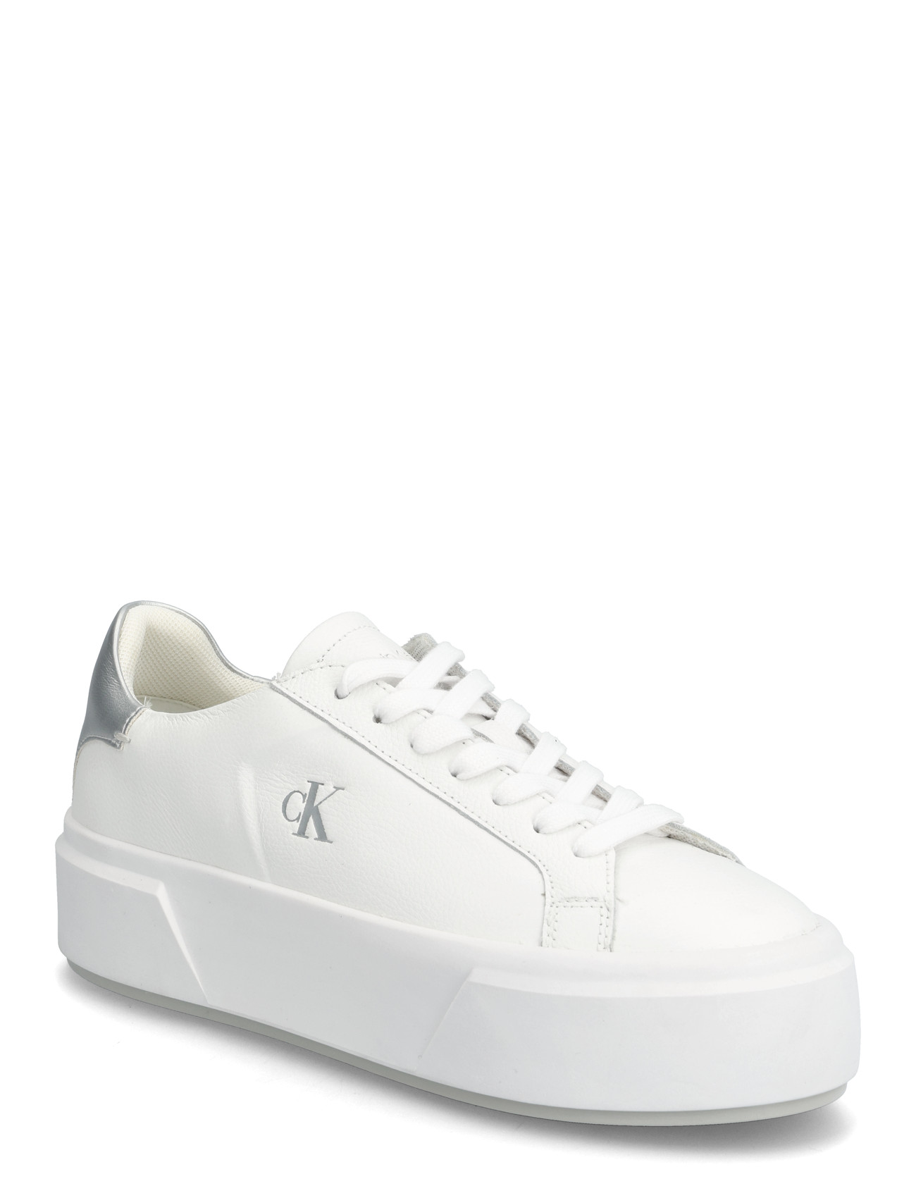 Calvin Klein Flatform Lace Up Lth Met, 39, White, Sneakers > Chunky Sneakers, Dame