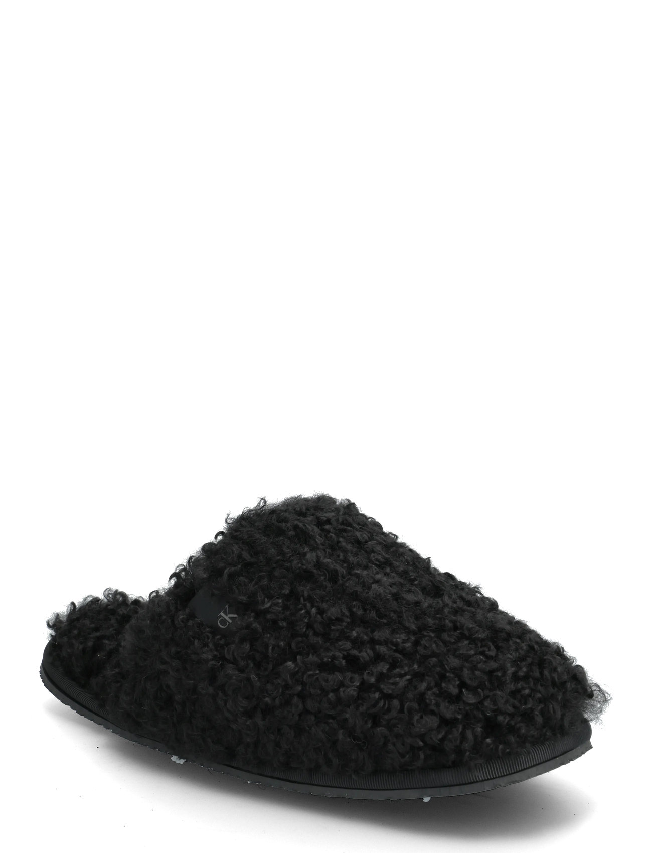 CALVIN KLEIN Close Slipper Pelz Schwarz - 40 - Damen