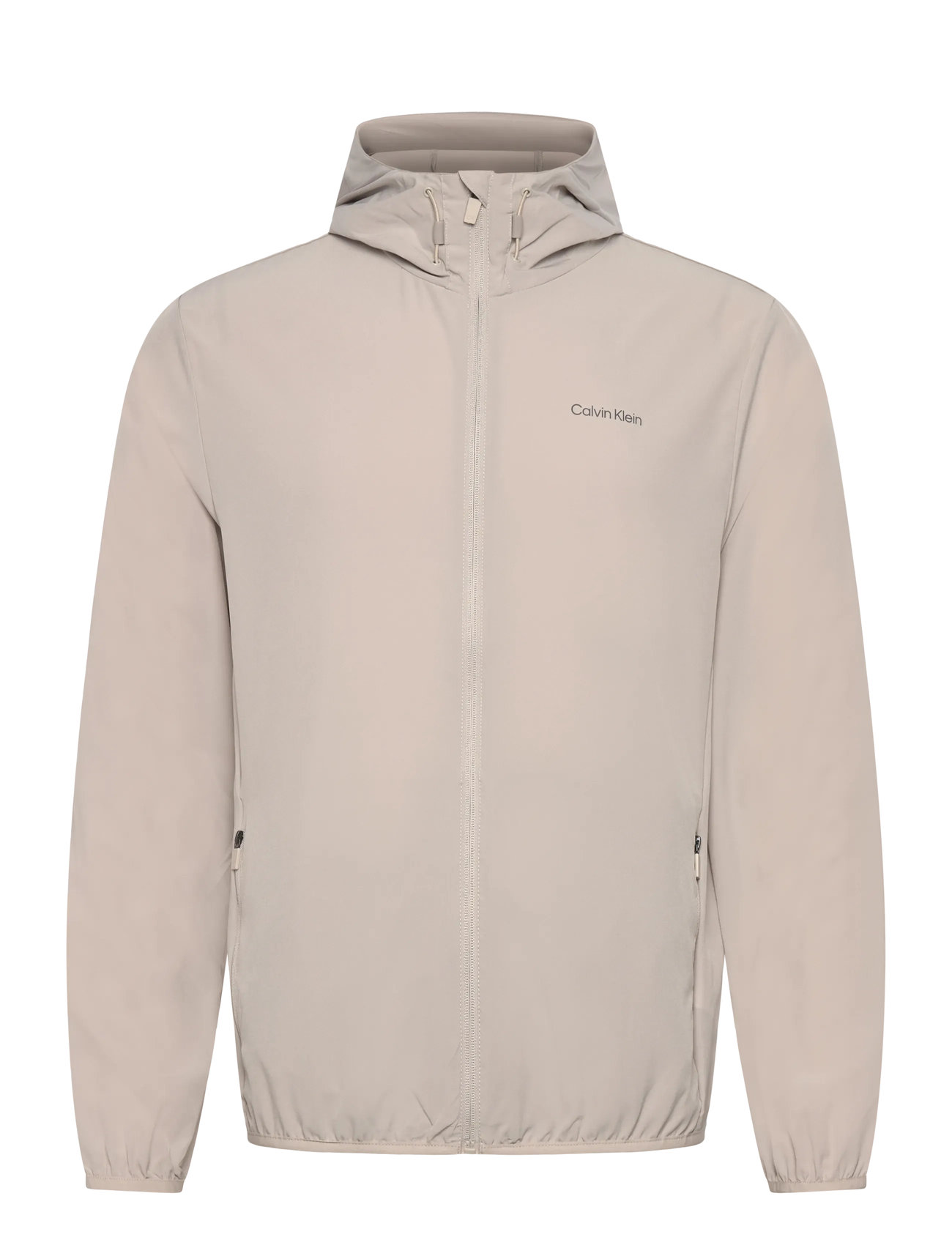 Calvin Klein Golf Latitude Hooded Full Zip Windbreaker, XXL, Cream, Sport Jackets > Sport Golf Jackets, Herre