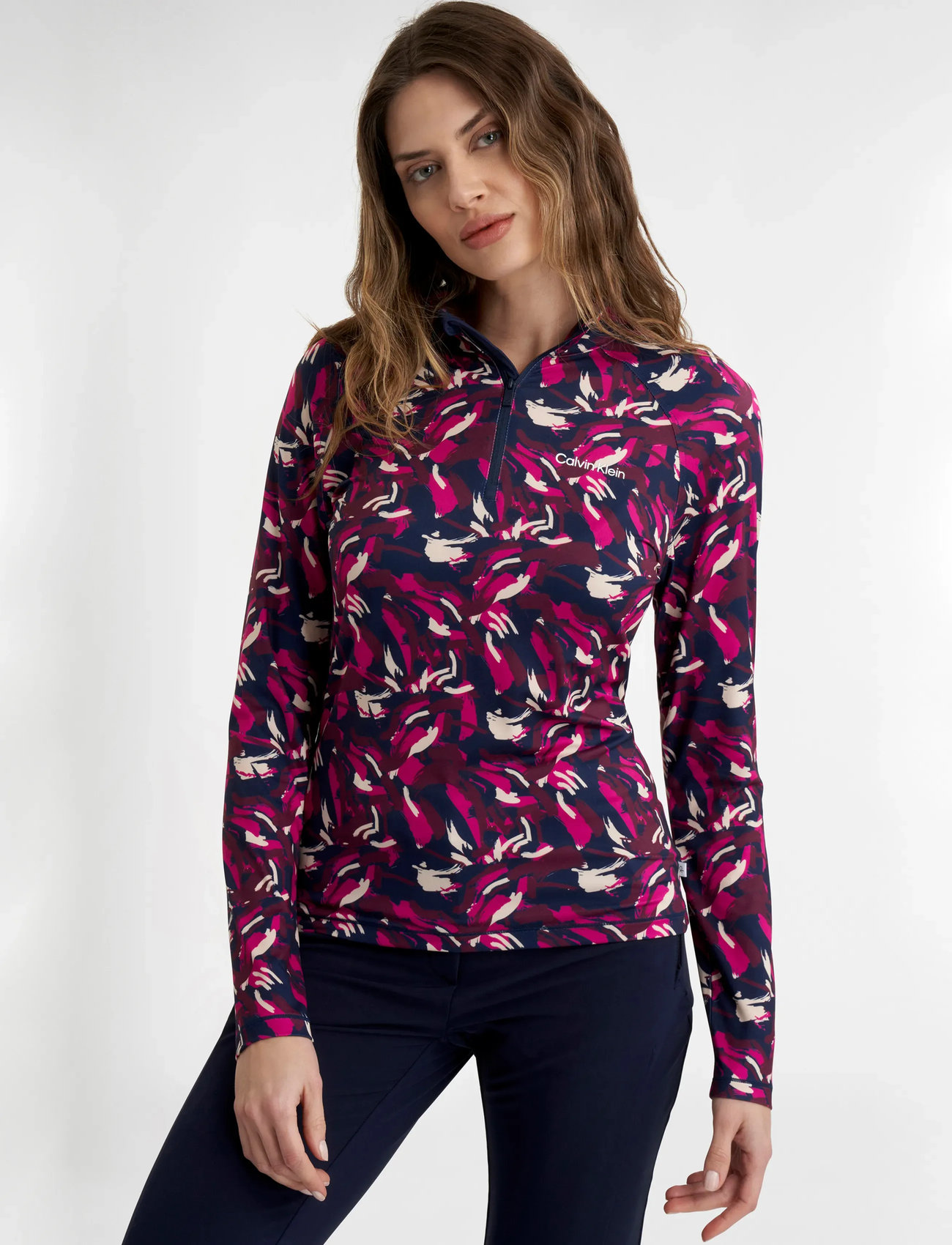 Calvin Klein Golf Dakota Quarter Zip Top, XS, Pink, Sport Base Layers > Sport Base Layer Overdele, Dame