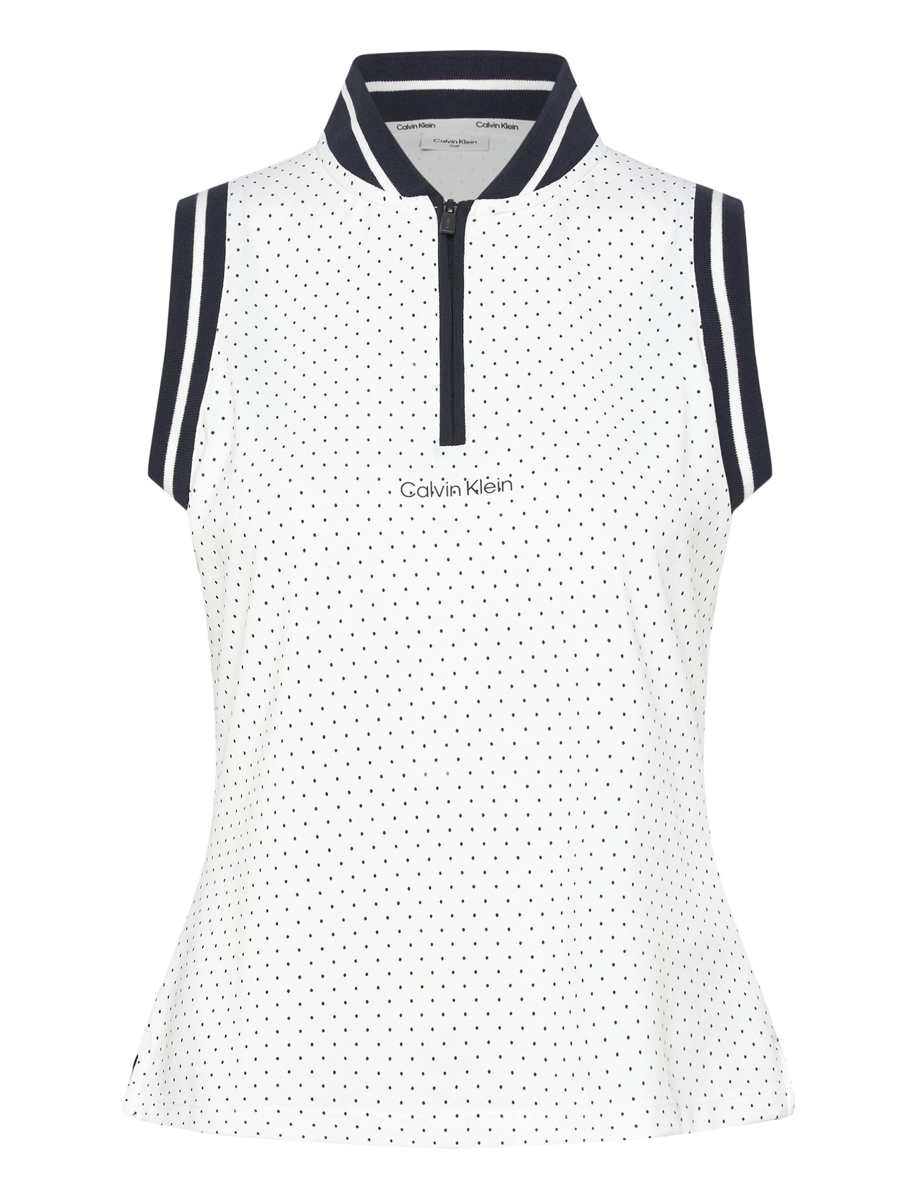 Calvin Klein Golf Camilla Printed S/Less Polo, S, White, Sports Overdele & T-shirts > Sport Polos, Dame