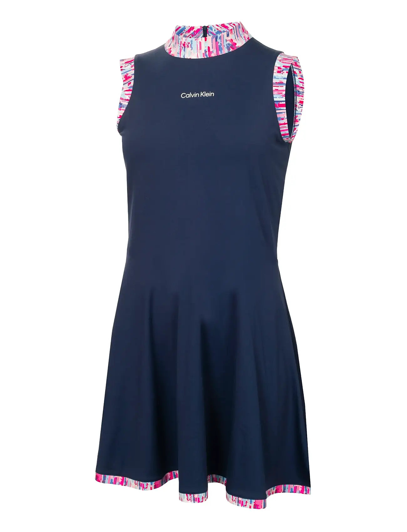 Calvin Klein Golf Carmen Mock Neck Dress, 16, Navy, Sport Kjoler Og Nederdele > Sport Dresses, Dame