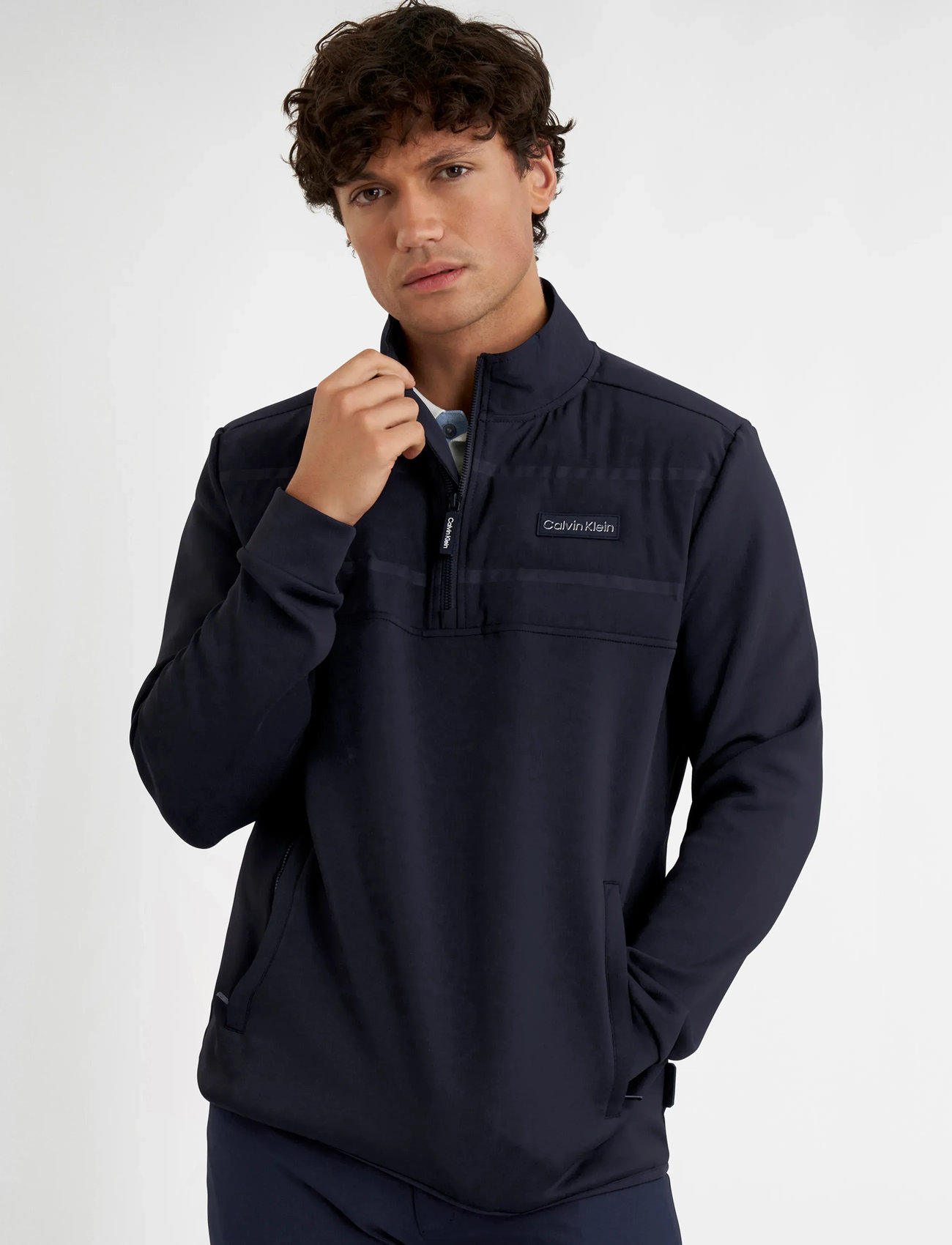 Calvin Klein Golf Houston Hybrid Half Zip, XL, Navy, Sport Base Layers > Sport Base Layer Overdele, Herre
