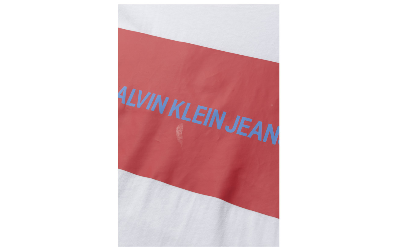 Institutional Grown Calvin Coton Klein Fit Regular 100 Bright Tee Logo Organically Jeans Box Tomato White rOEOq