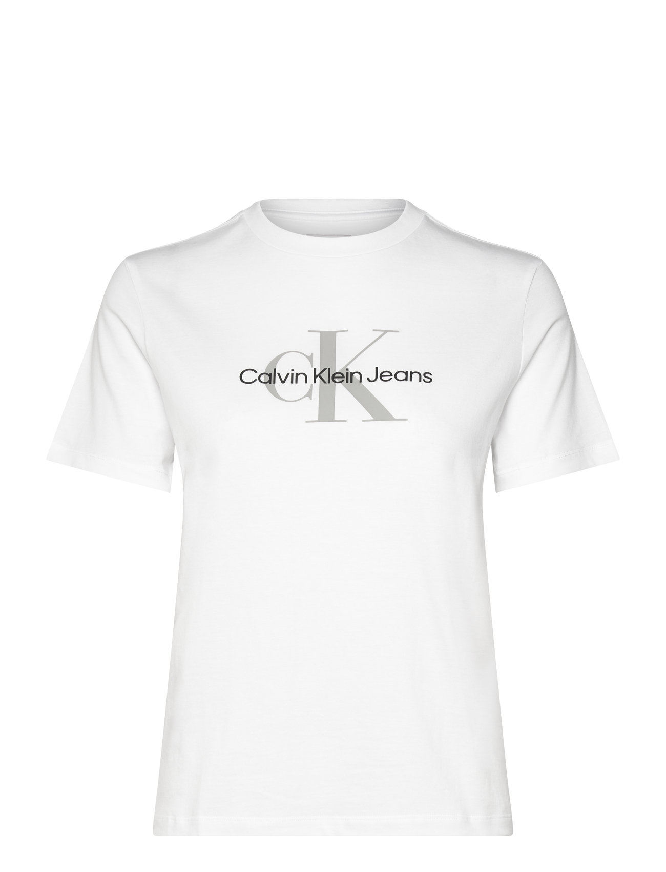 Ss Monologo Crewneck Tee White Calvin Klein Jeans