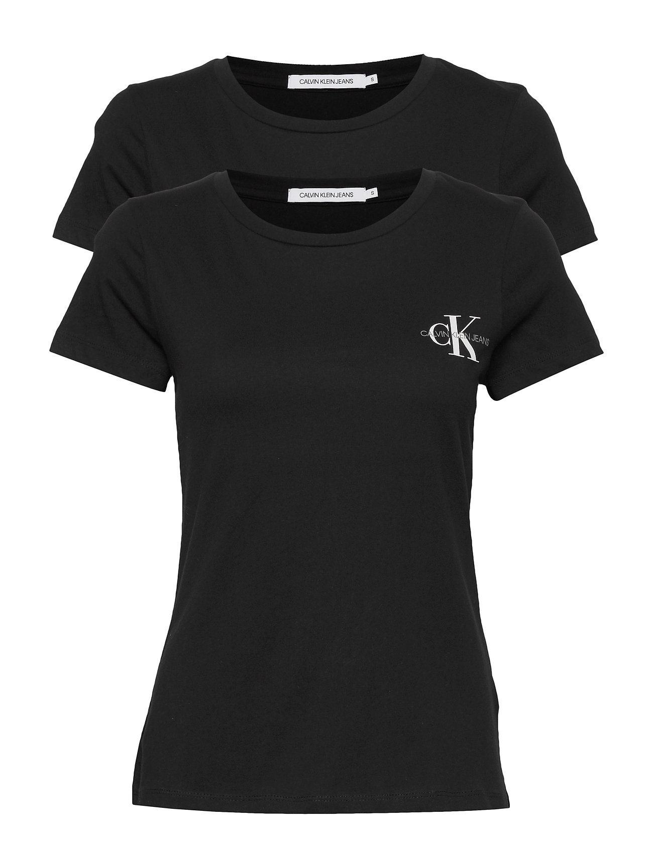 2 Pack Slim T-Shirt T-shirts & Tops Short-sleeved Musta Calvin Klein Jeans