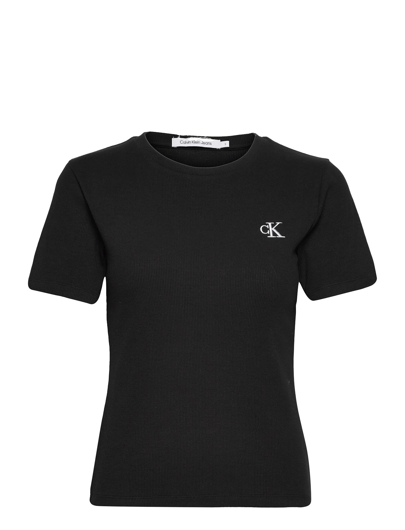 Ck Rib Tee T-shirts & Tops Short-sleeved Svart Calvin Klein Jeans