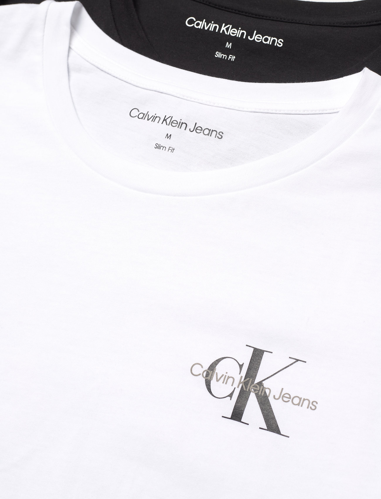 Calvin Klein Jeans - 2-PACK MONOGRAM SLIM TEE - t-shirts - ck black/bright white - 1