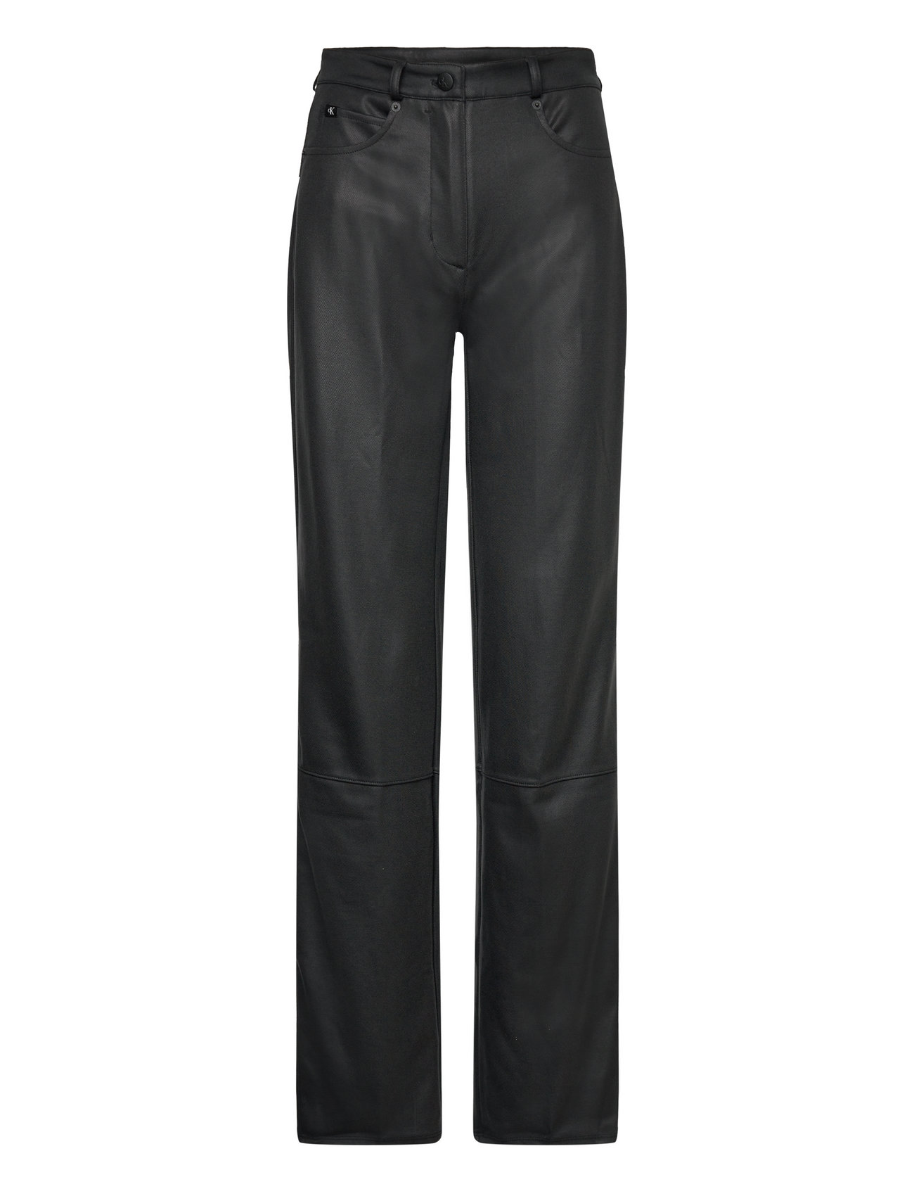 THE STRAIGHT-LEG LEATHER TROUSERS - DARK BROWN - COS