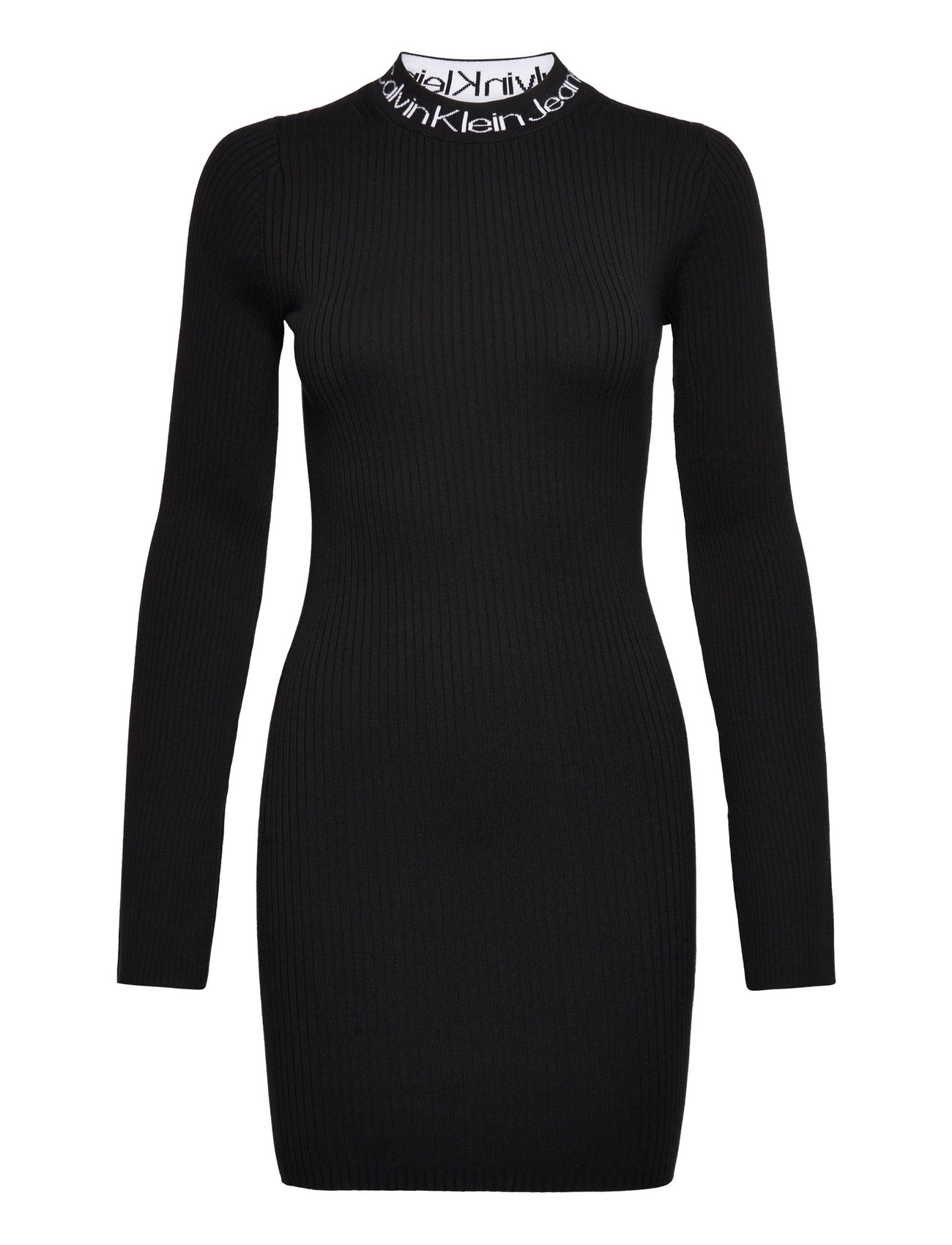 Calvin Klein Jeans Logo Intarsia Sweater Dress - Short Dresses | Sweatkleider
