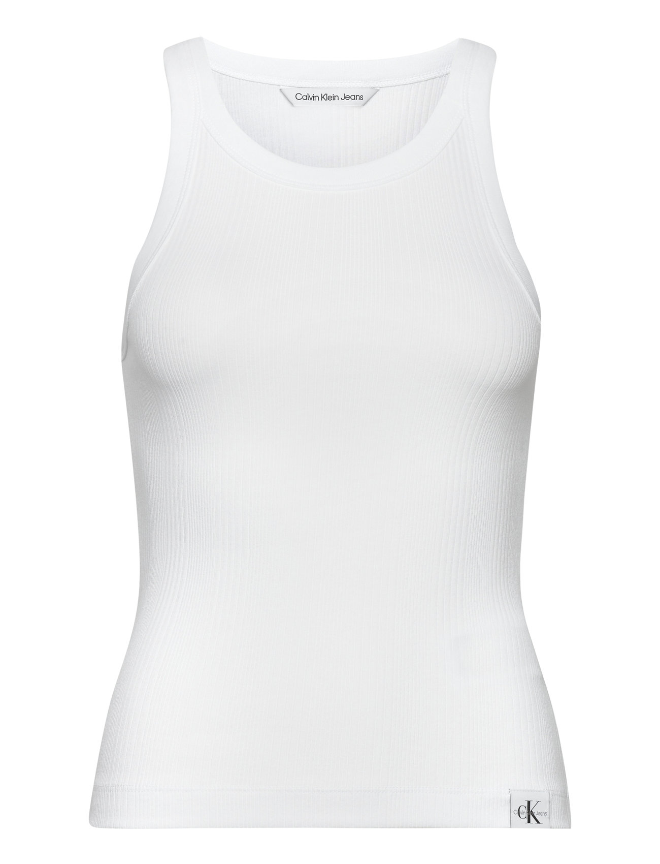 Variegated Rib Woven Tab Tank White Calvin Klein Jeans
