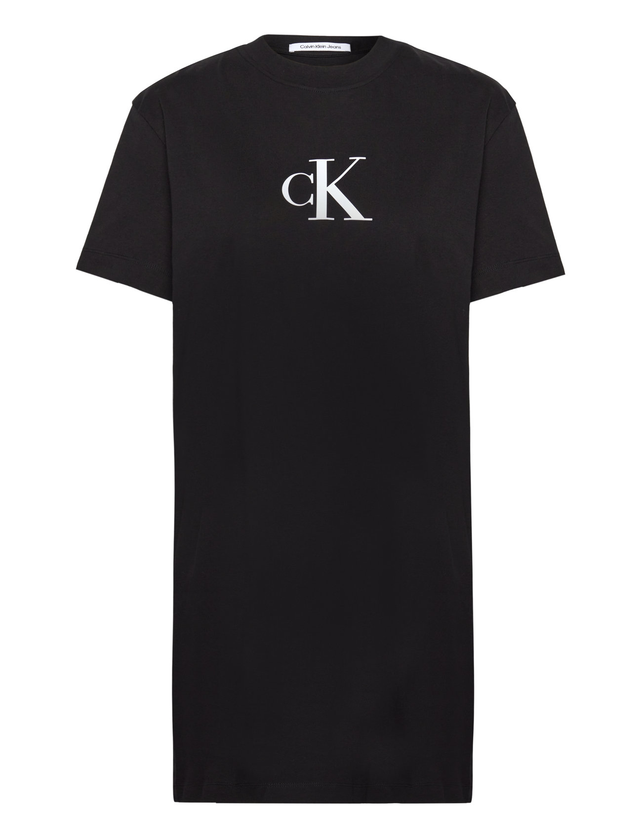 Satin Ck T-Shirt Dress Kort Klänning Black Calvin Klein Jeans