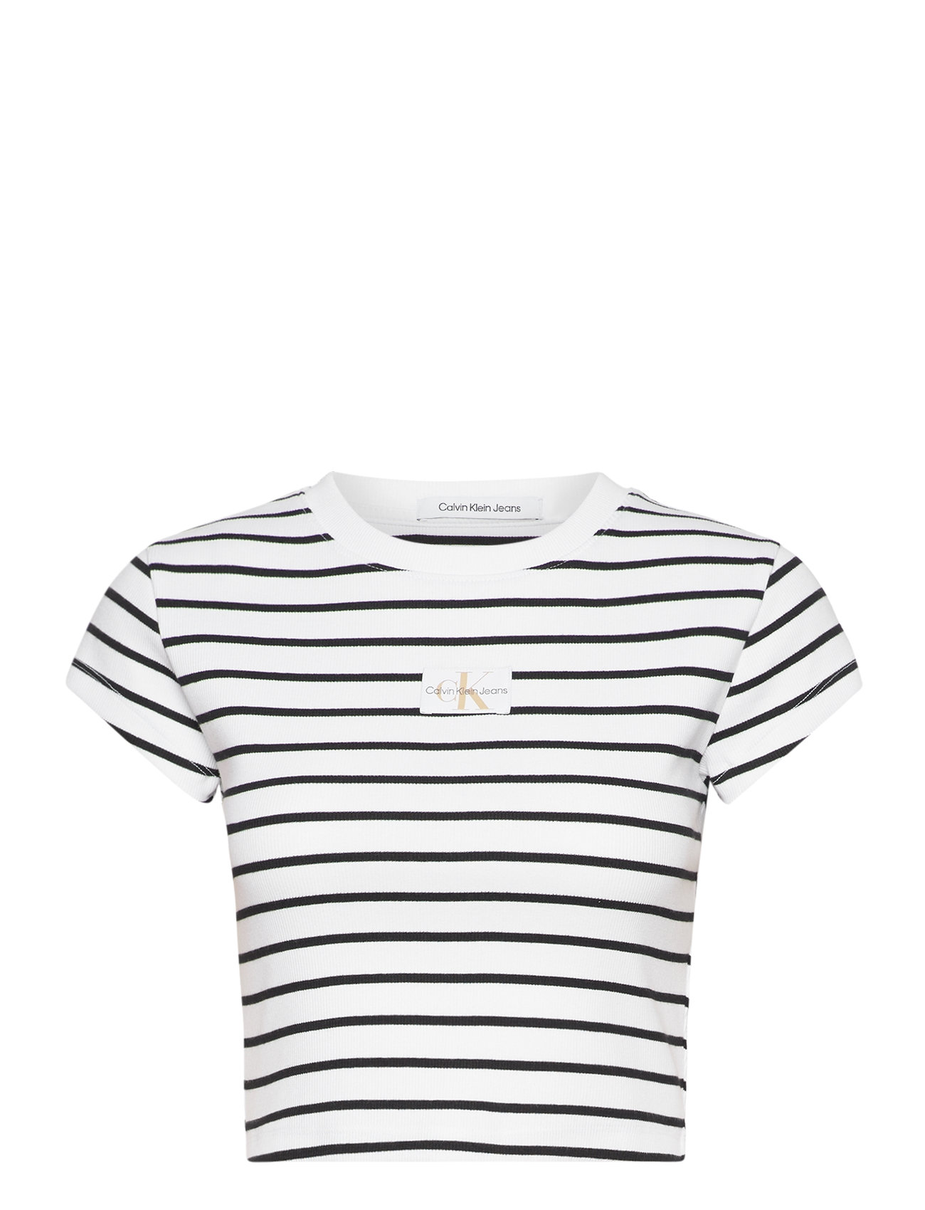 Woven Label Rib Baby Tee Patterned Calvin Klein Jeans