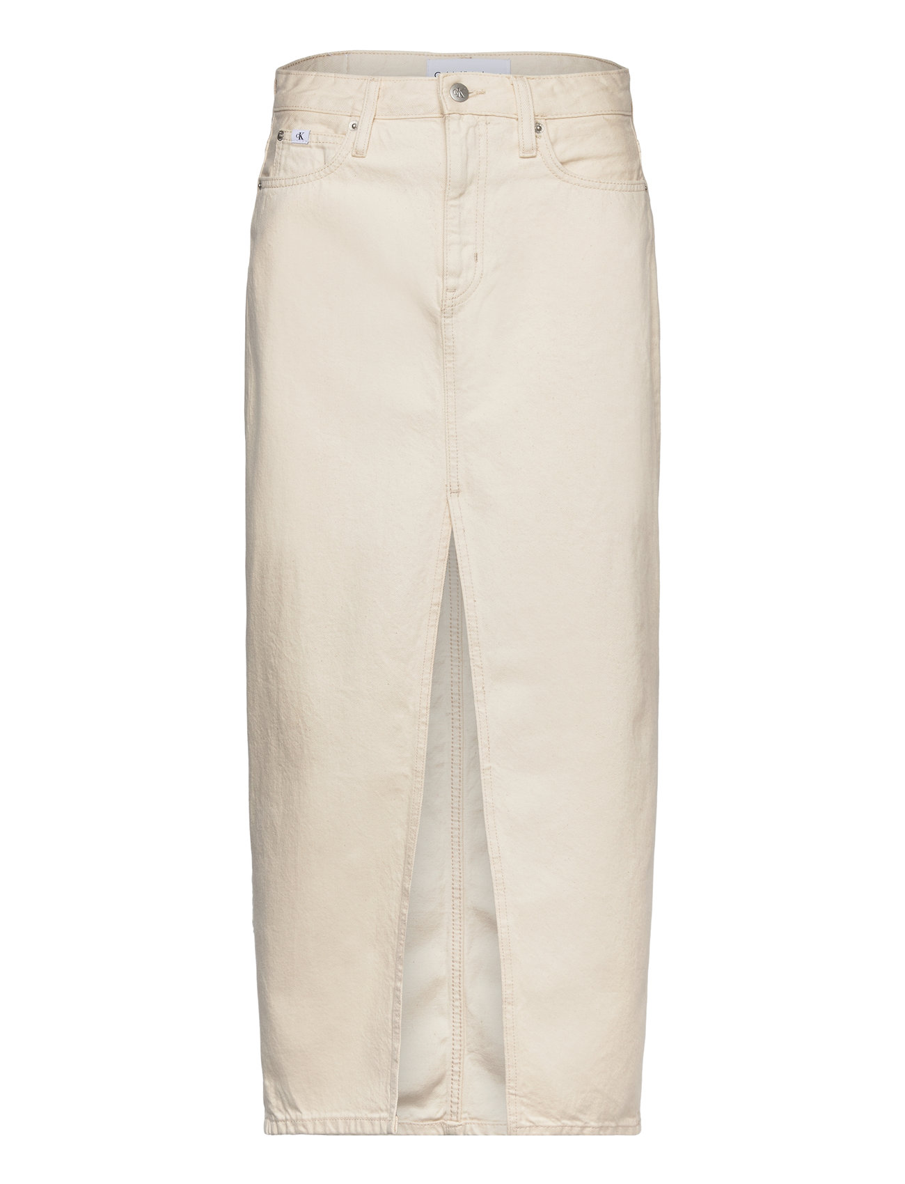 Front Split Maxi Denim Skirt Lång Kjol Cream Calvin Klein Jeans