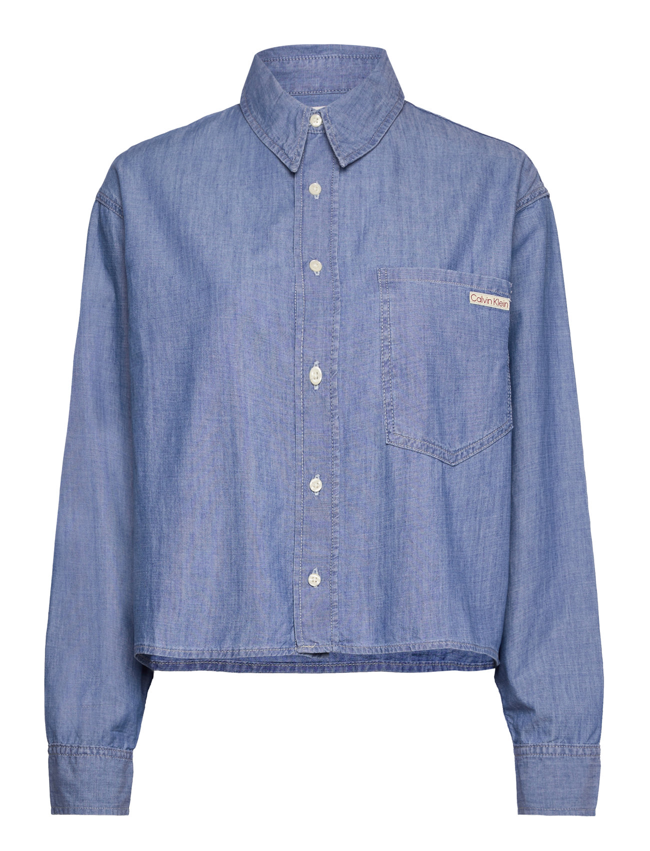 CROPPED DAD CHAMBRAY SHIRT