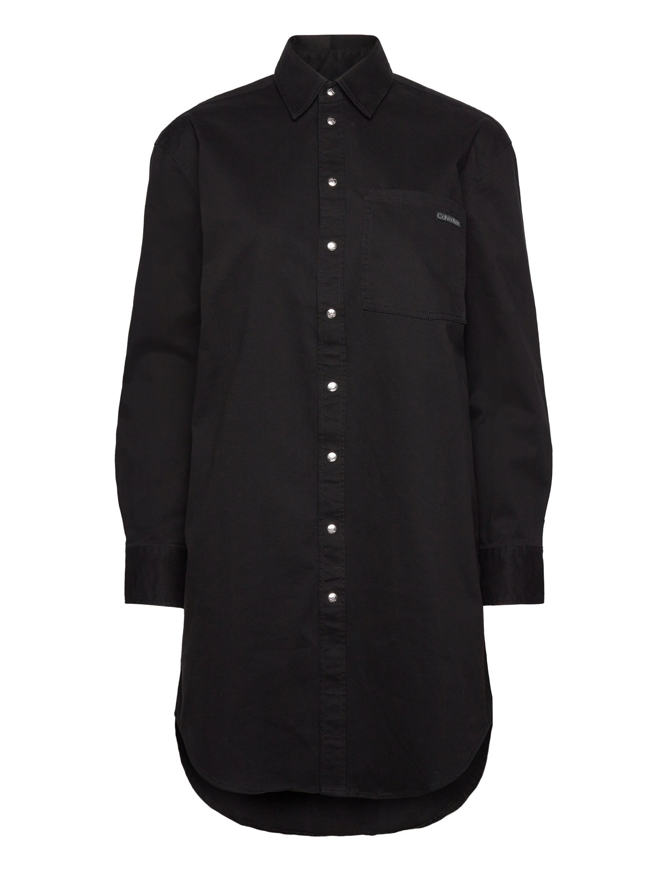Cotton Relaxed Shirt Dress Kort Kjole Black Calvin Klein Jeans