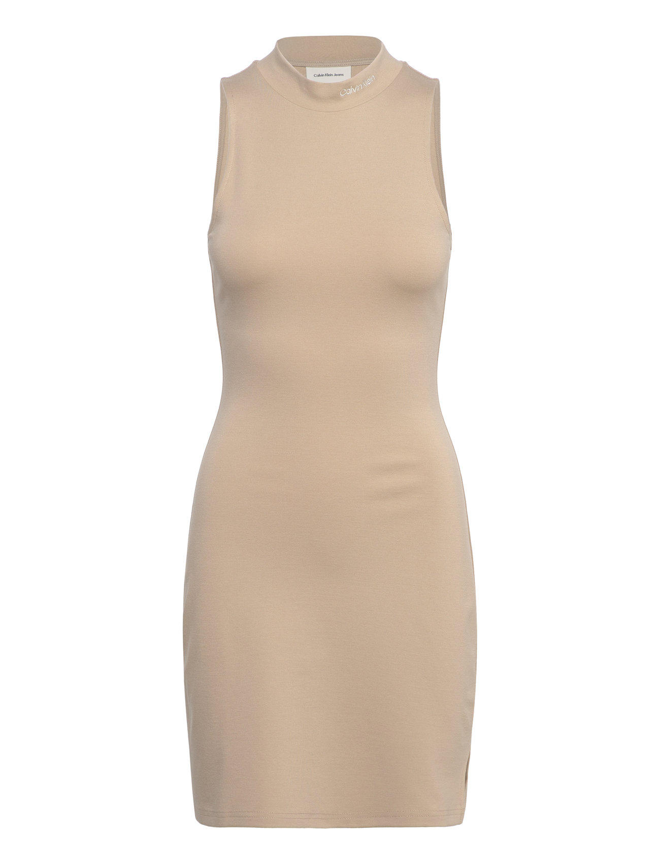 Logo Milano Dress Kort Kjole Beige Calvin Klein Jeans