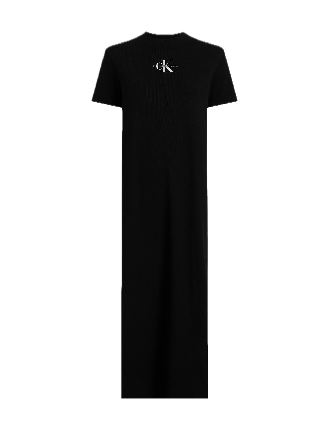 Monologo Long Rib Tee Dress Maxikjole Festkjole Black Calvin Klein Jeans