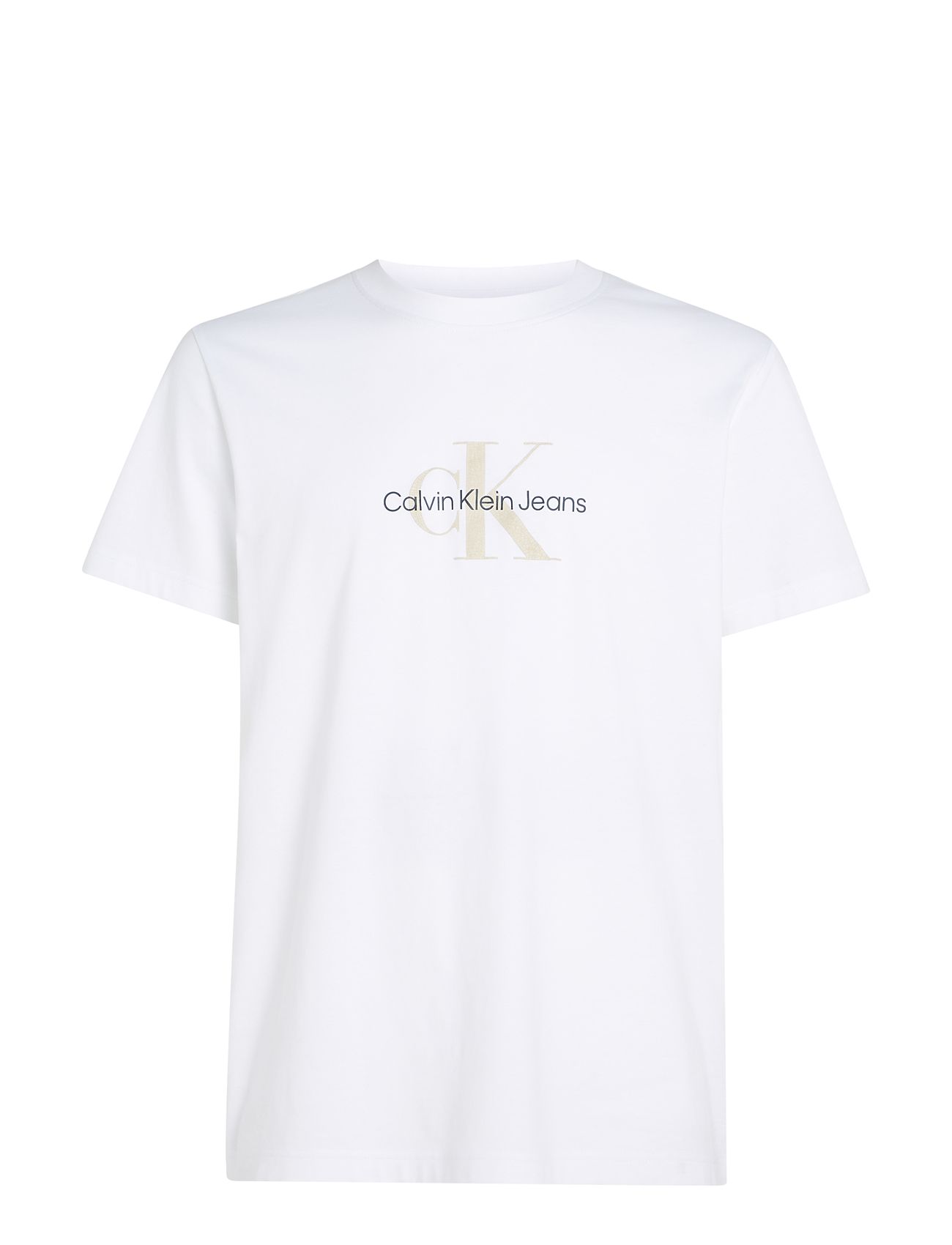 Distressed Monologo Tee White Calvin Klein Jeans