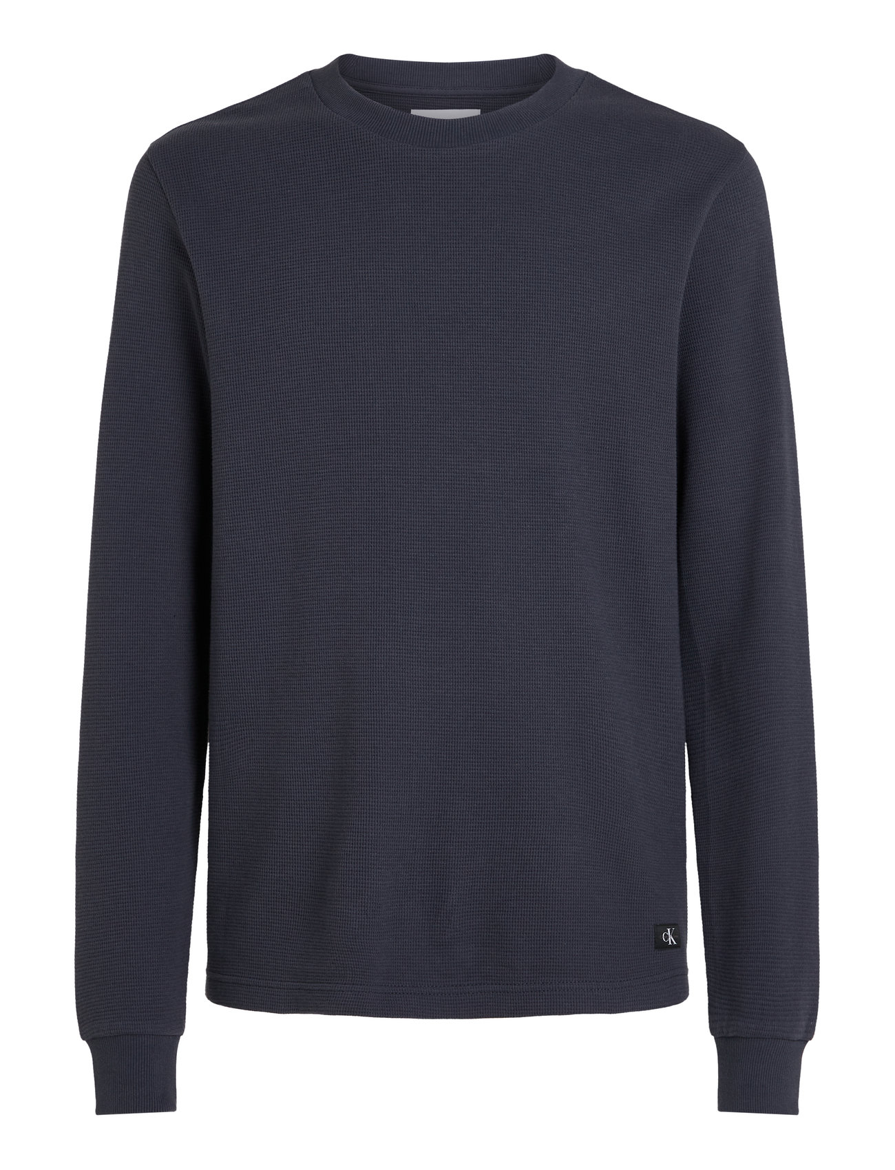 Woven Label Waffle Ls Tee Navy Calvin Klein Jeans