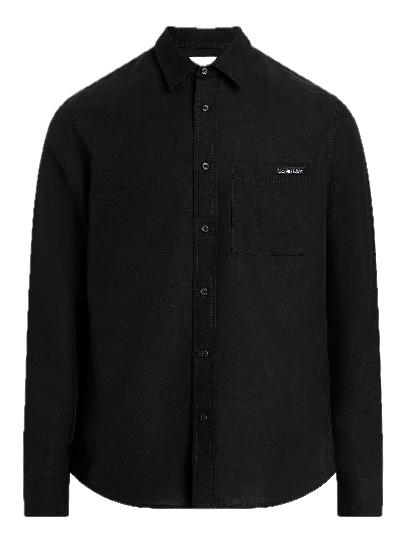 CALVIN KLEIN JEANS Linen Baumwolle Shirt Schwarz - XS - Herren