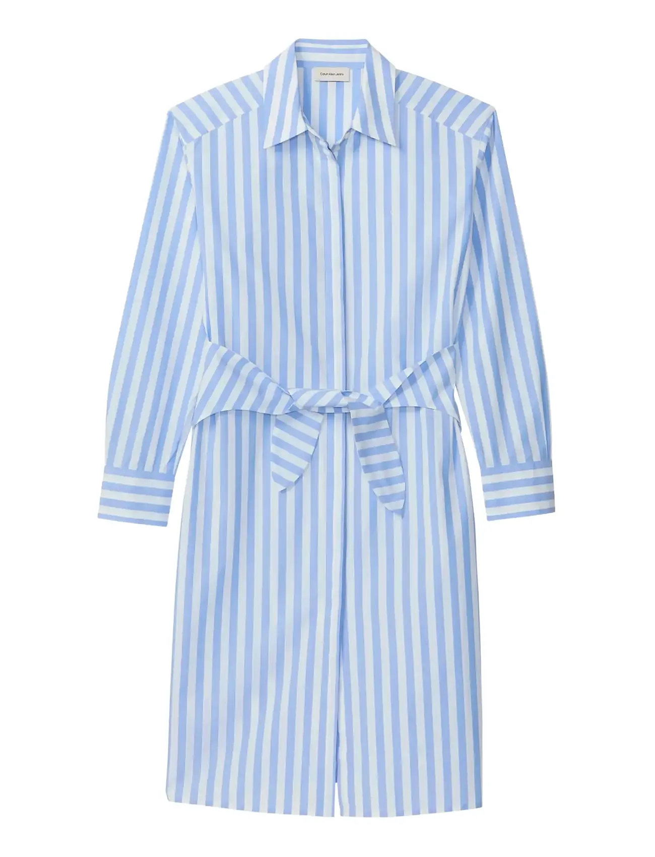 CALVIN KLEIN JEANS Yarndye Baumwolle Poplin Shirtdress Blau - L - Damen