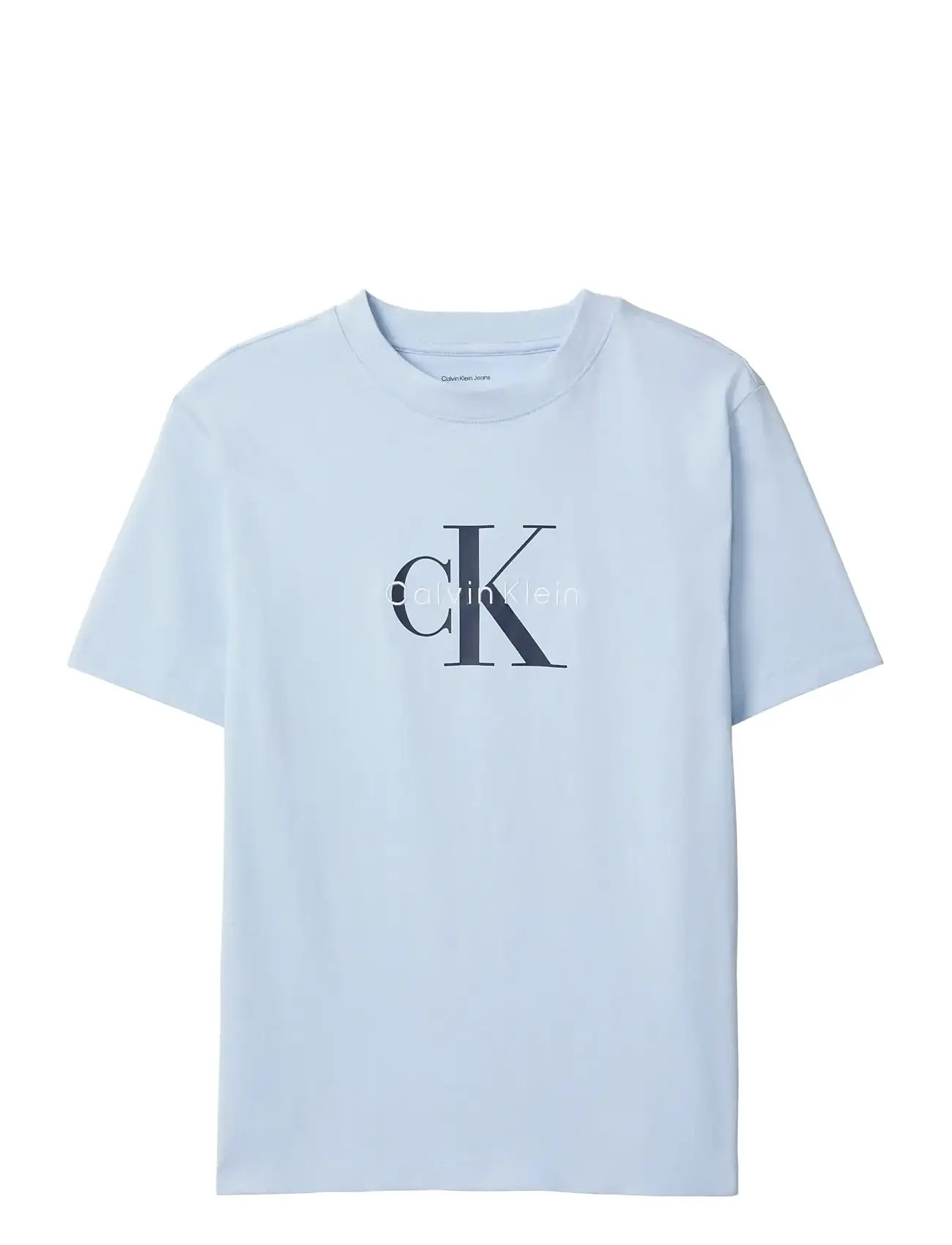 CALVIN KLEIN JEANS Hero Ss Klassisch Monologo Cneck T Blau - S - Damen