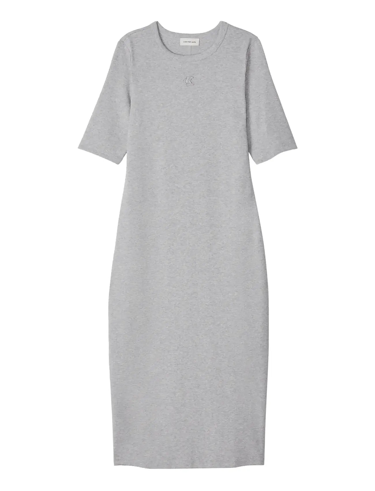 CALVIN KLEIN JEANS Hs Ctn Contour 1X1 Rib Midi Dres Grau - XXS - Damen
