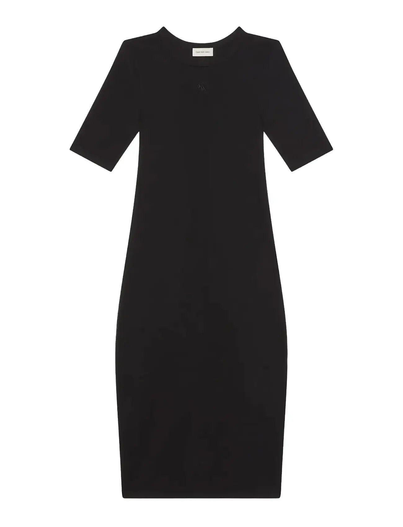 CALVIN KLEIN JEANS Hs Ctn Contour 1X1 Rib Midi Dres Schwarz - S - Damen