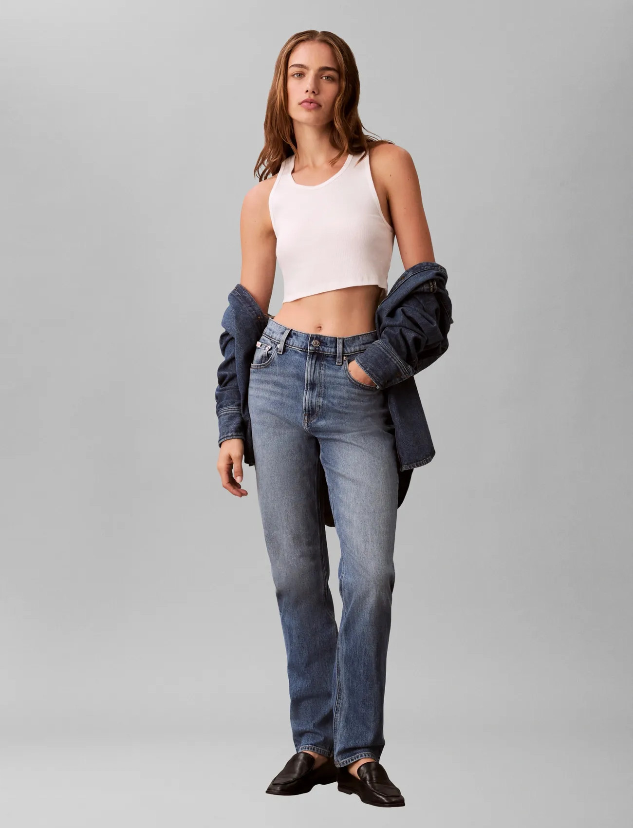Calvin Klein Jeans New Mom Jean Delaware, LG/31, Blue, Jeans > Mor-Jeans, Dame