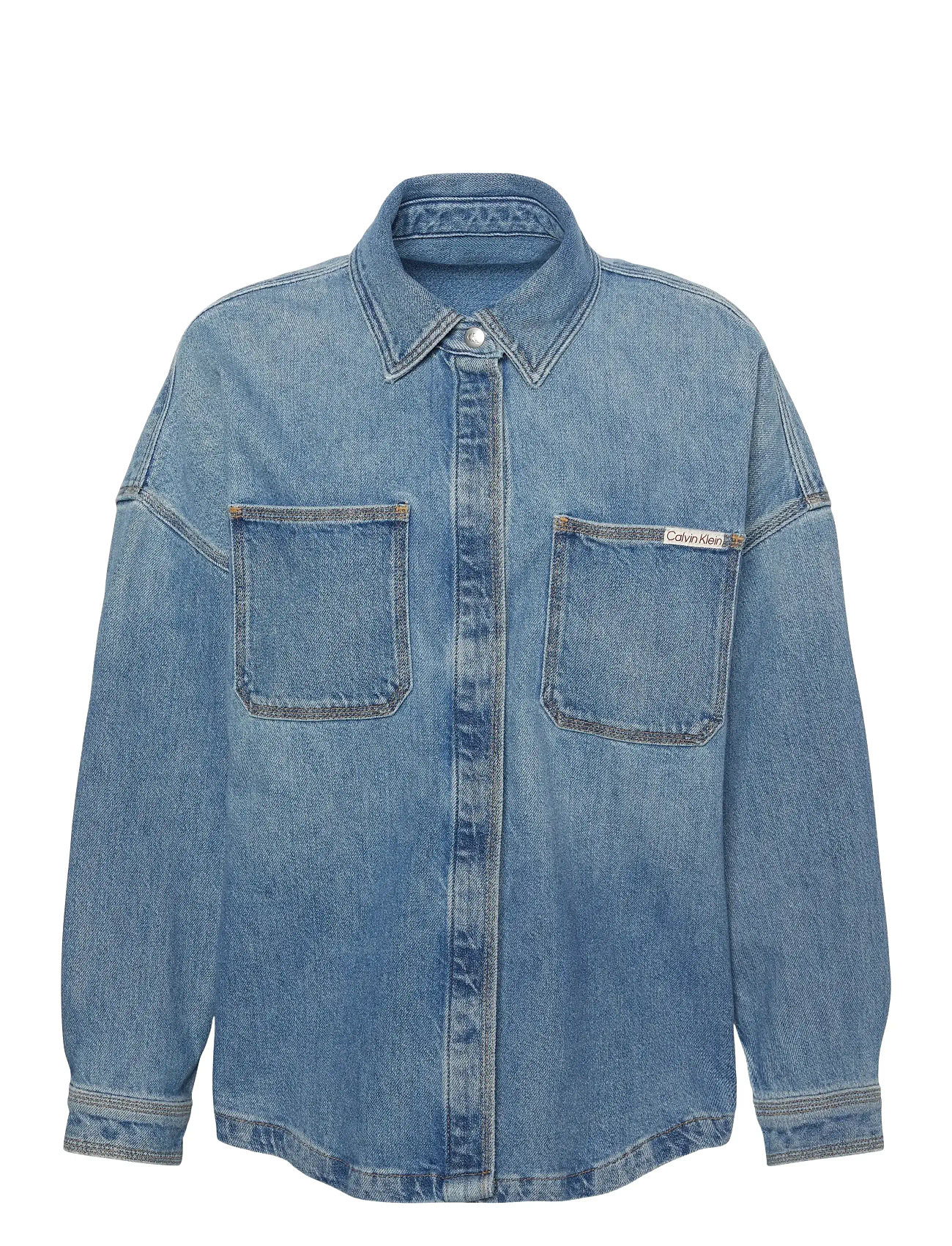 CALVIN KLEIN JEANS Denim Boyfriend Shirt Overnight Blau - XXS - Damen