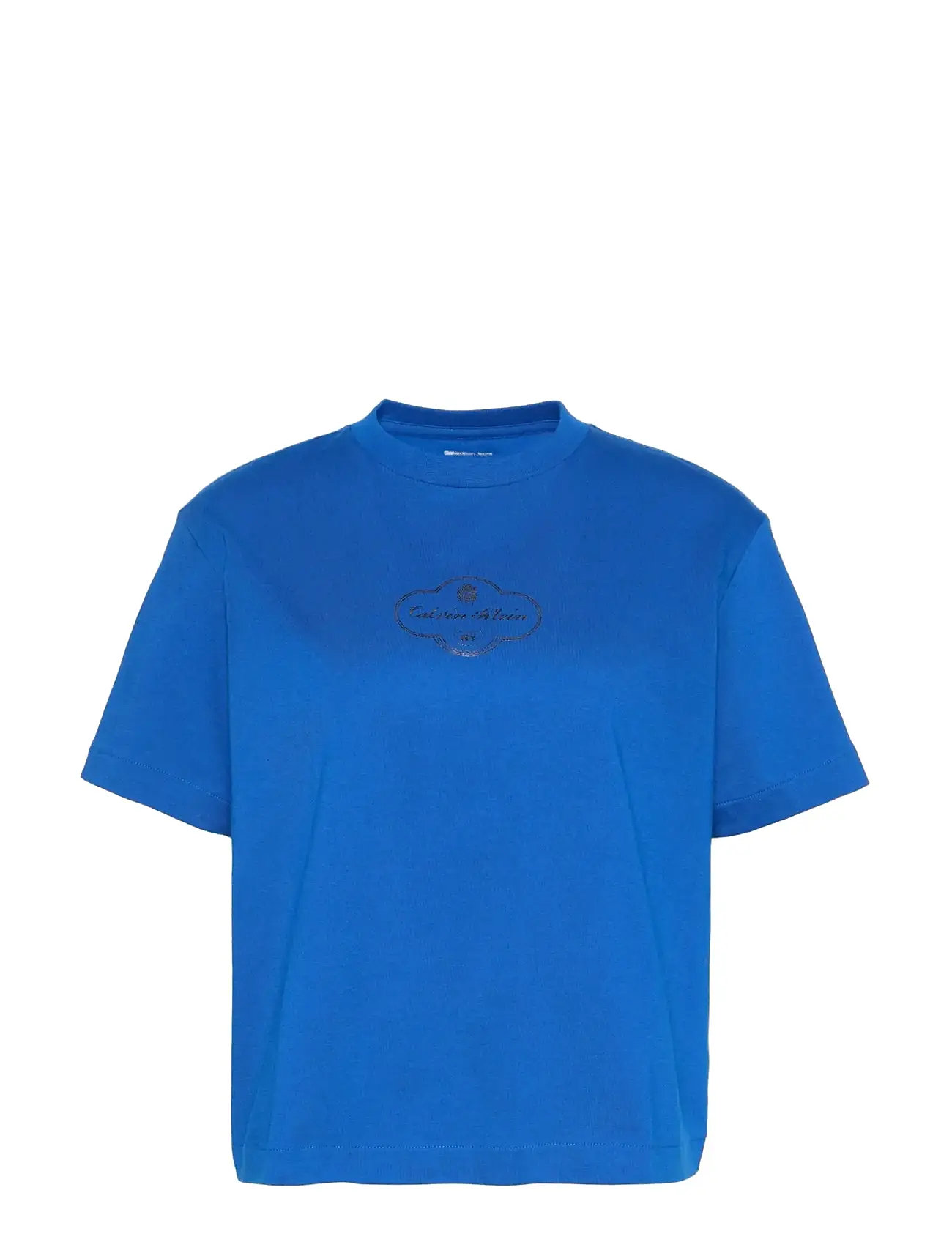 CALVIN KLEIN JEANS Ss Boxy Coctail Logo Tee Blau - L - Damen