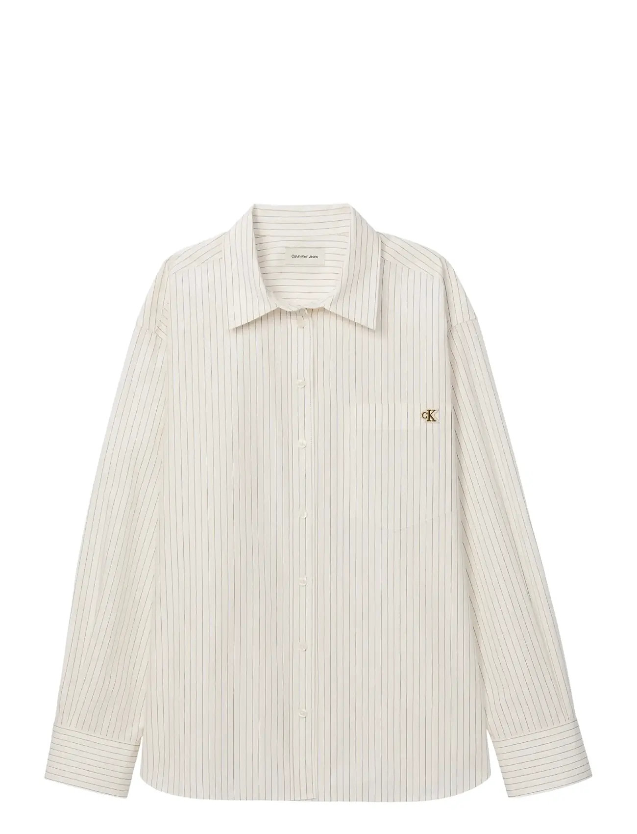 CALVIN KLEIN JEANS Yarndye Baumwolle Poplin Relaxed Sh Cream - S - Damen