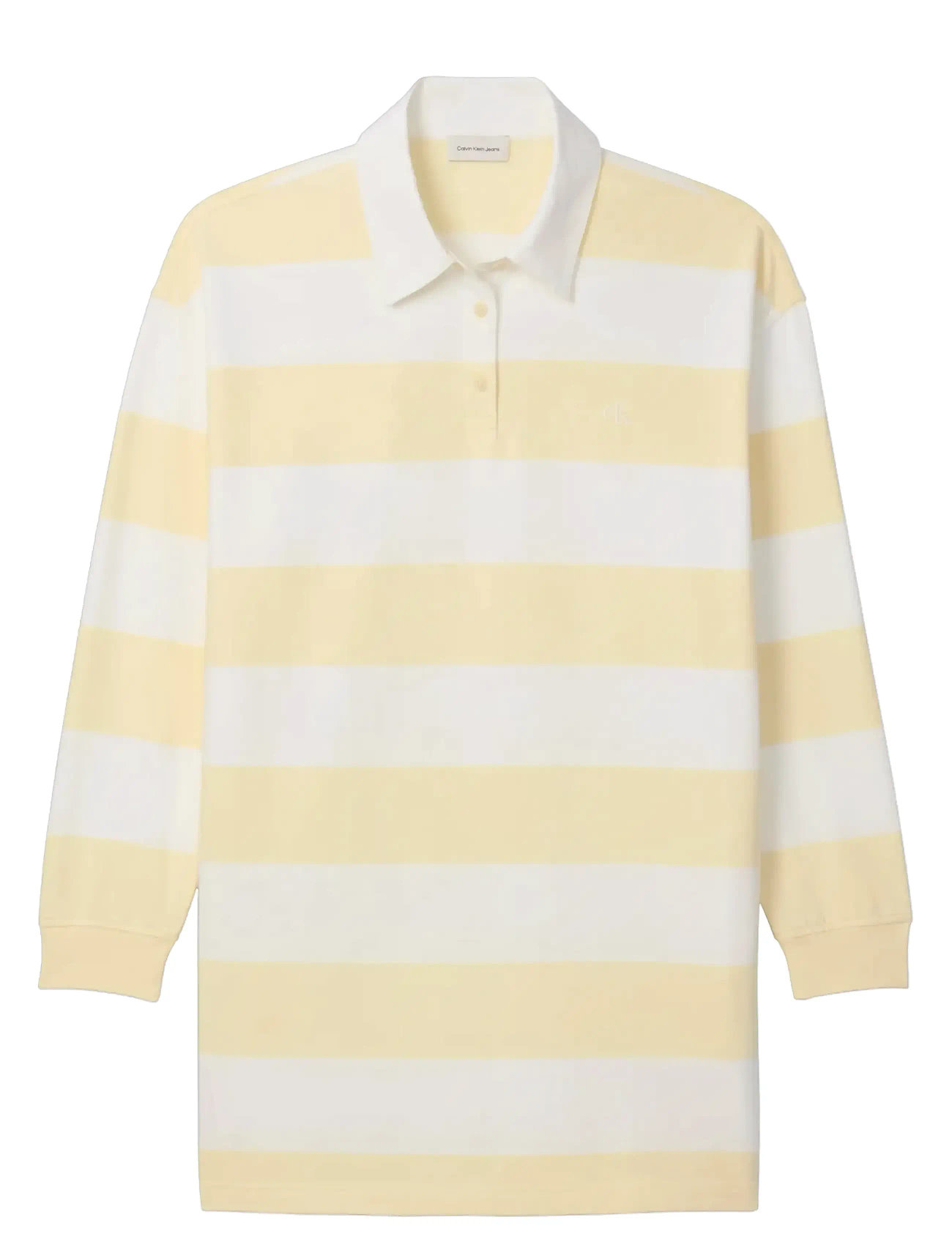 CALVIN KLEIN JEANS Ls Varsity Stripe Mini Polo Dres Gelb - XS - Damen