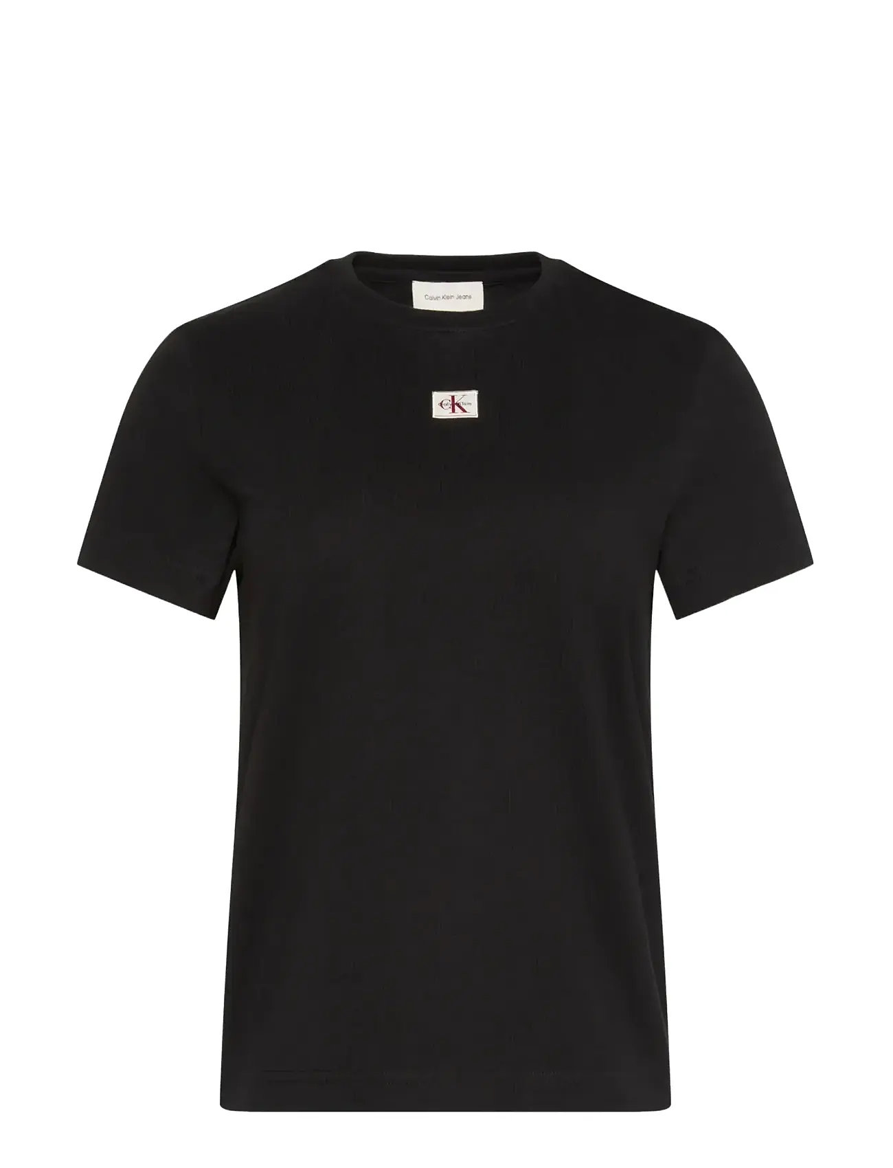 CALVIN KLEIN JEANS Ss Woven Label Klassisch Fit Tee Schwarz - S - Damen