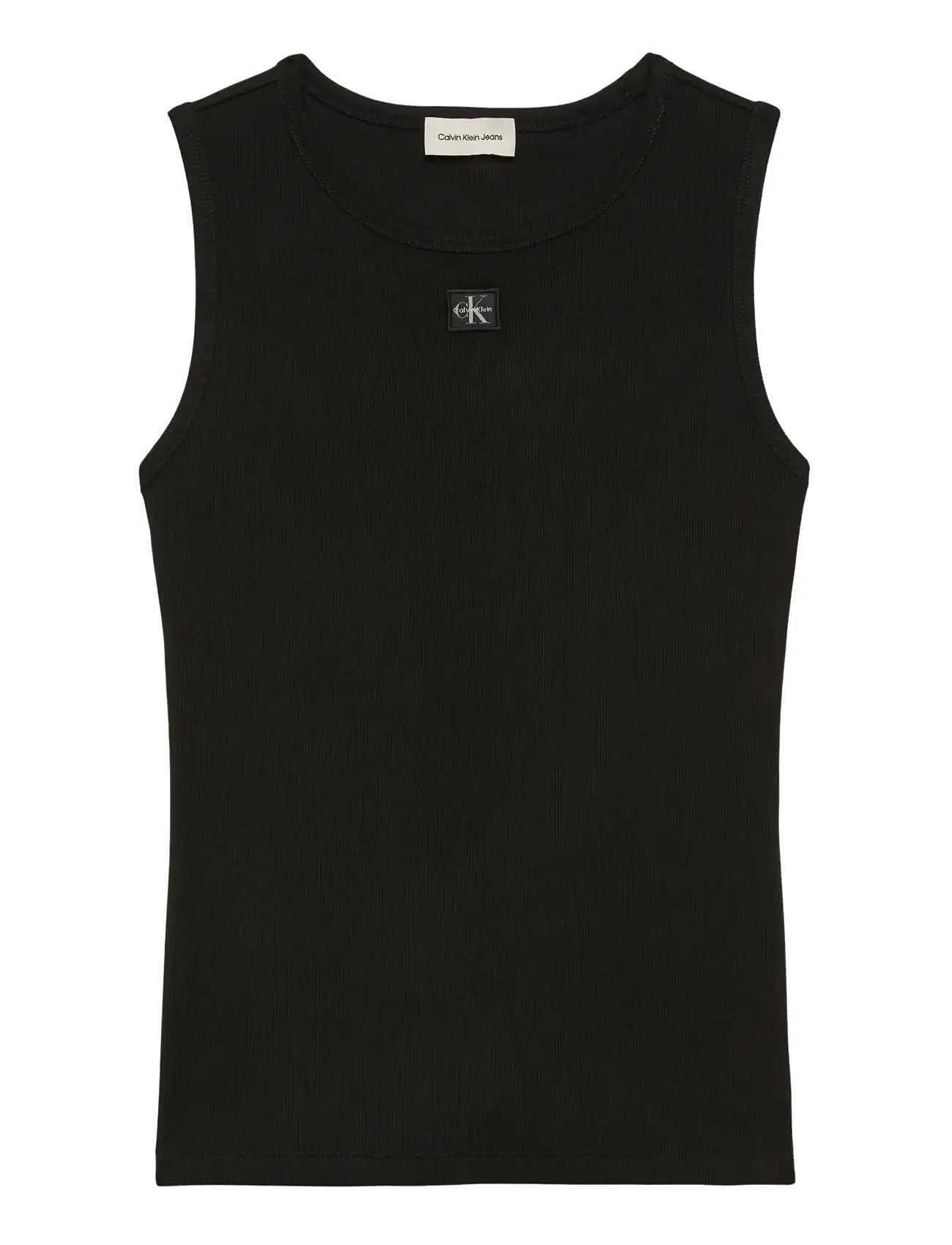 CALVIN KLEIN JEANS Sl Woven Label 2X2 Baby Rib Cuto Schwarz - M - Damen
