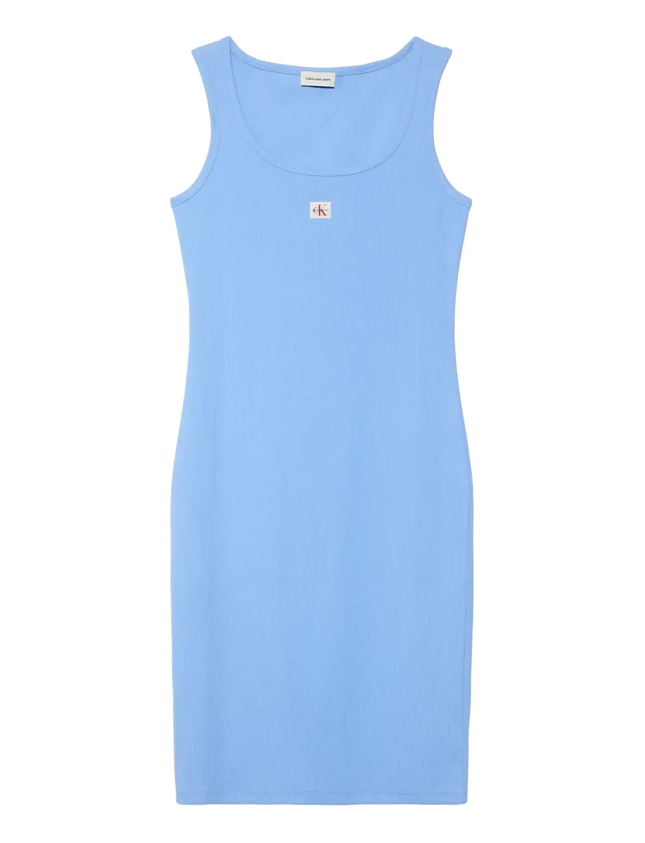 CALVIN KLEIN JEANS Sl Baby Rib Woven Label Square N Blau - S - Damen
