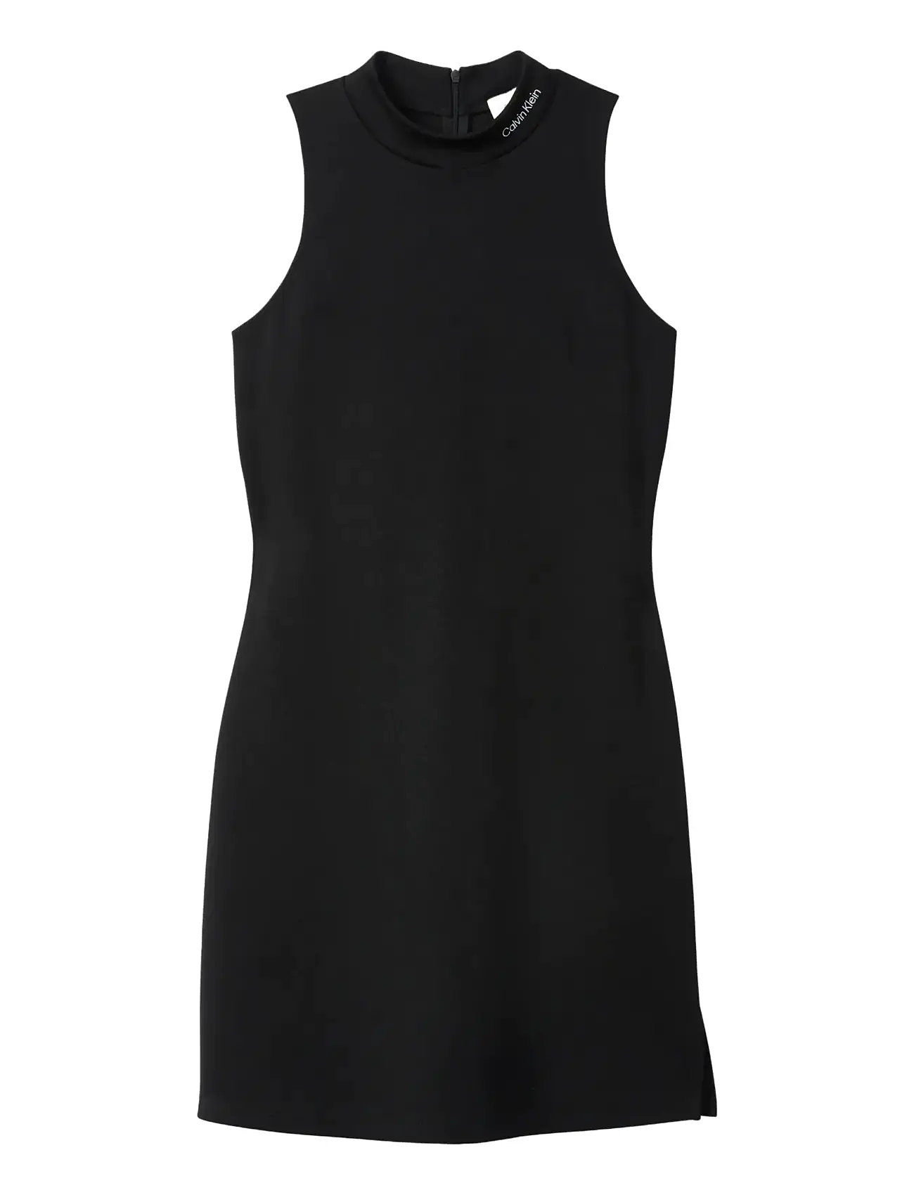 CALVIN KLEIN JEANS Sl Interlock Mock Nk Mini Kleid Schwarz - XS - Damen