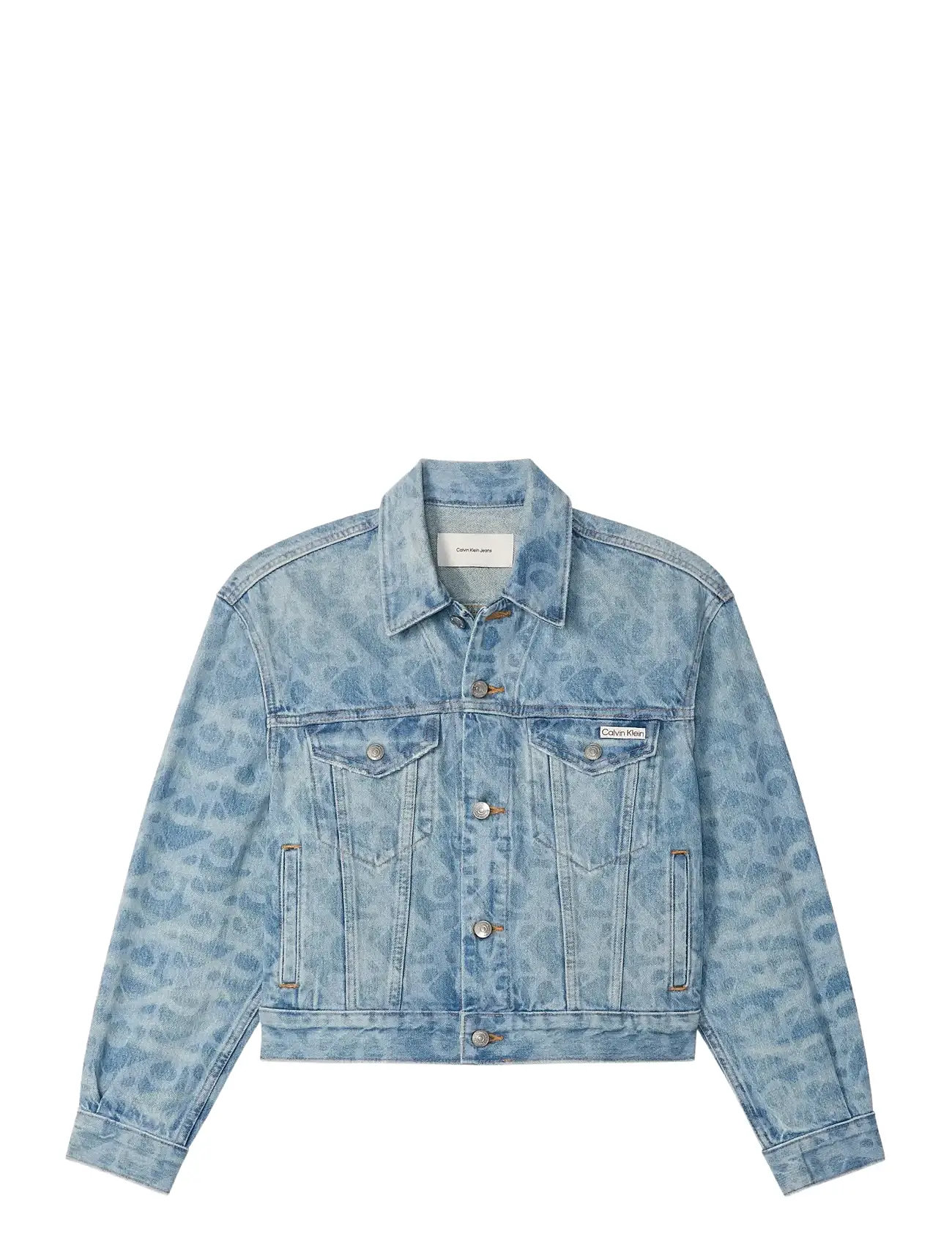 CALVIN KLEIN JEANS Aop 90S Trucker Jacke Lt Playbi Blau - M - Damen