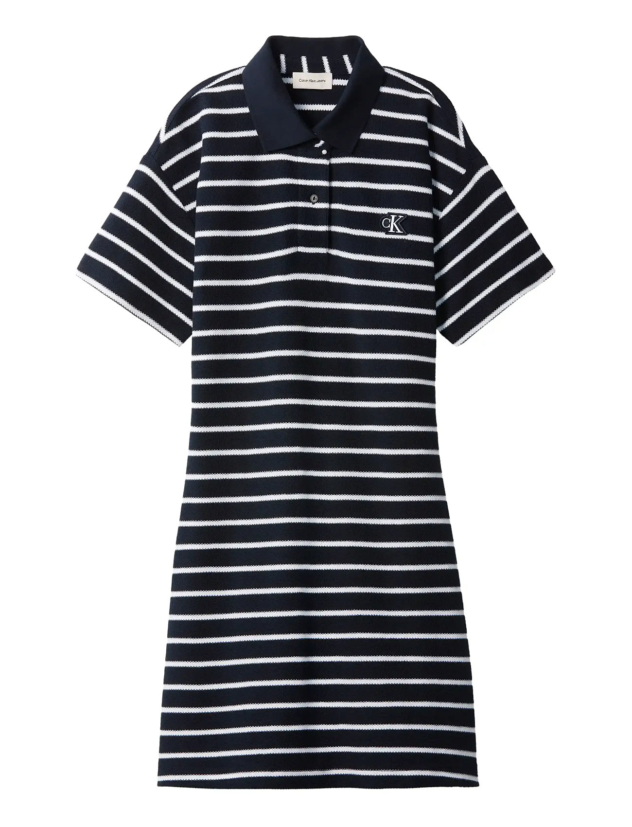 CALVIN KLEIN JEANS Ss Gestreift Pique Polo Mini Kleid Navy - XS - Damen