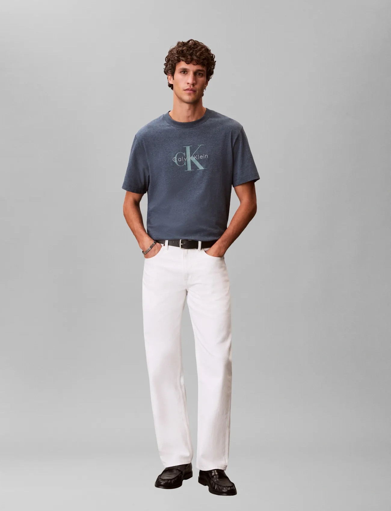 Calvin Klein Jeans Ss Hero Monologo Tee 20S, S, Navy, T-Shirts > Kortærmede, Herre