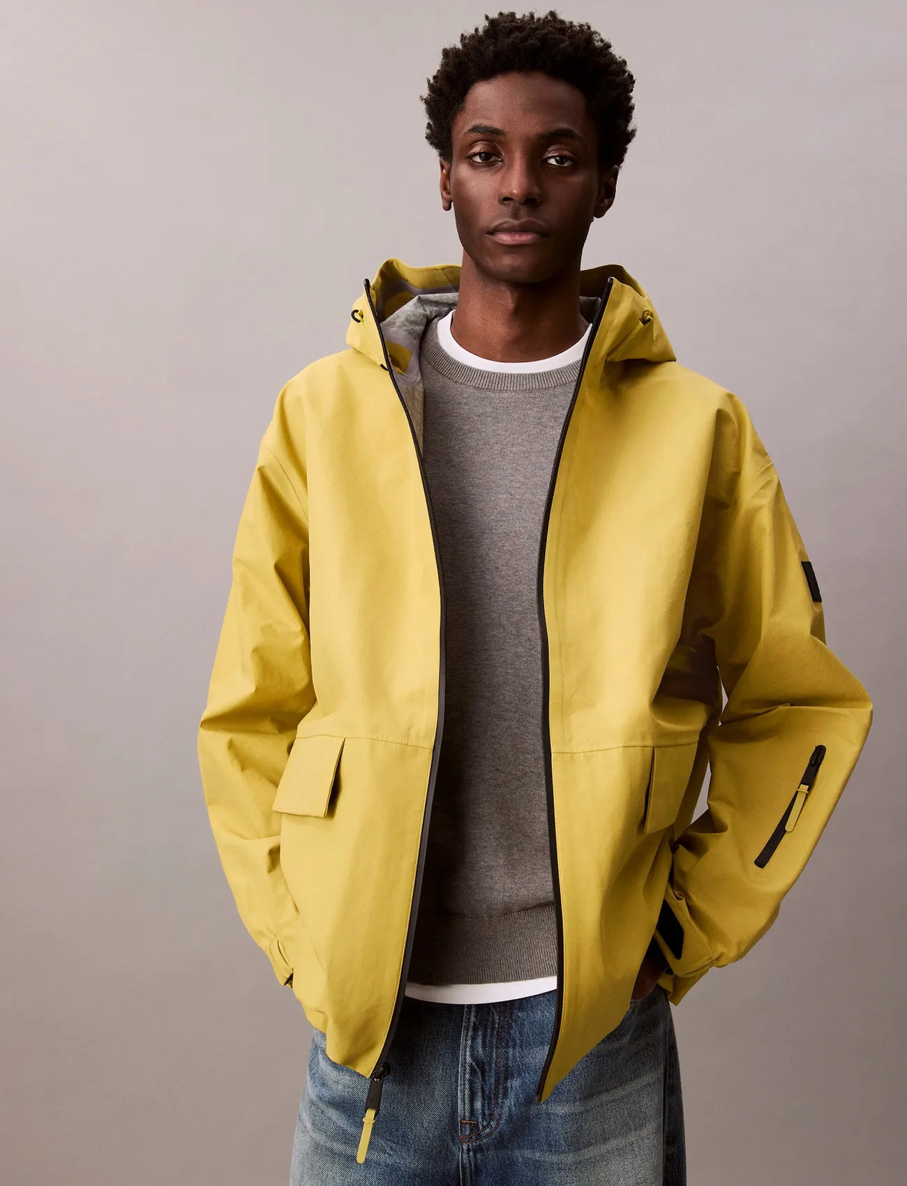 Calvin Klein Jeans Ls Nylon Oxford Rlxd Sport Jacke, XS, Yellow, Jakker > Lette Jakker, Herre