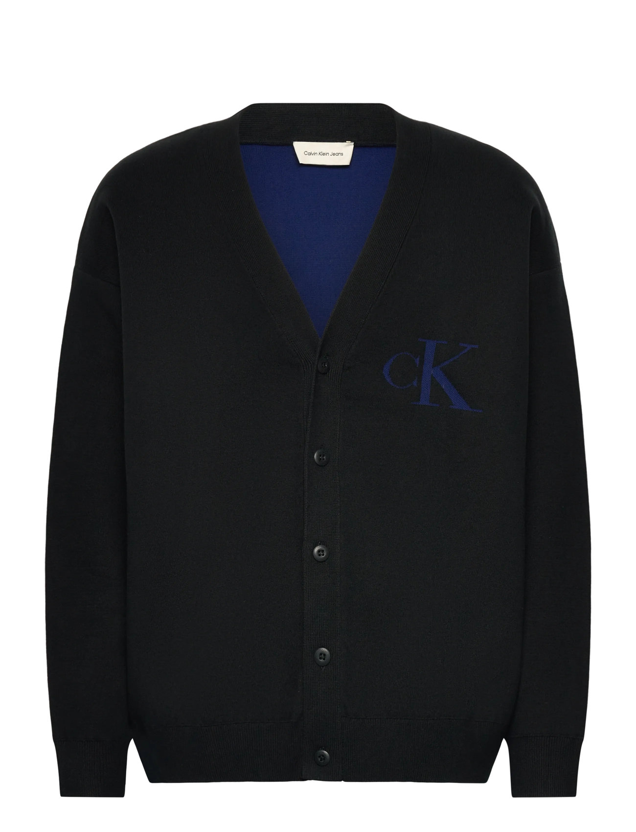 CALVIN KLEIN JEANS Ls Cttn Cashmere 3D Logo Cardiga Schwarz - XL - Herren