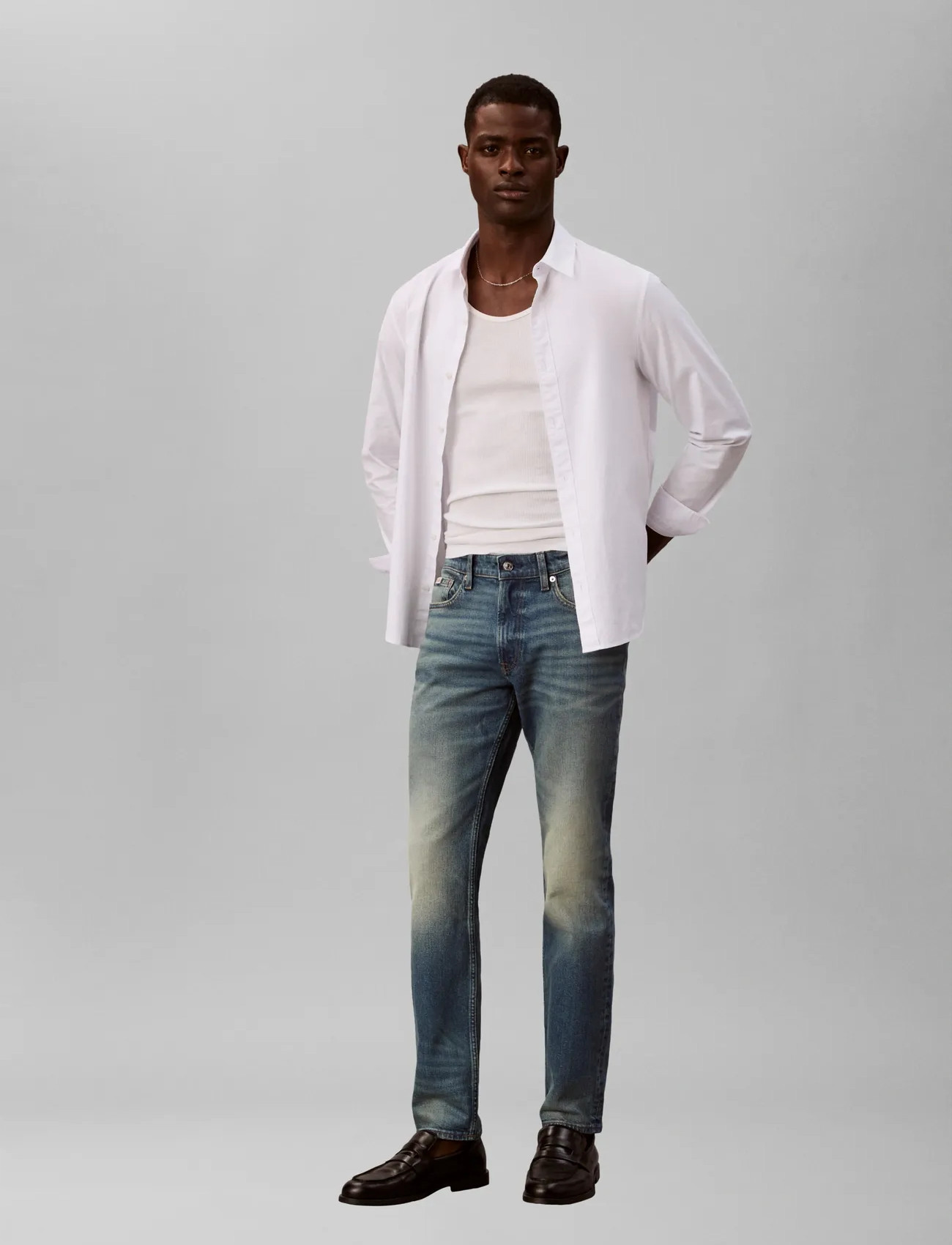 Calvin Klein Jeans Slim Indigo Citrine Jean, 33 x 32, Blue, Jeans > Smalle, Herre