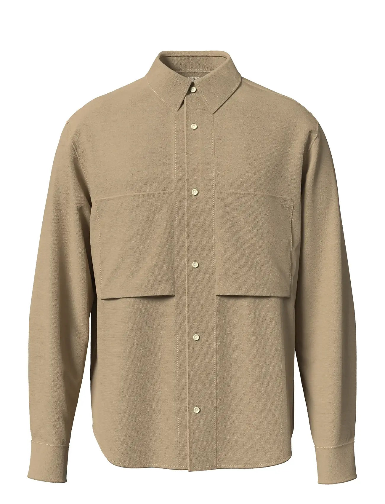 CALVIN KLEIN JEANS Ls Baumwolle Twill Relaxed Overshir Beige - XS - Damen