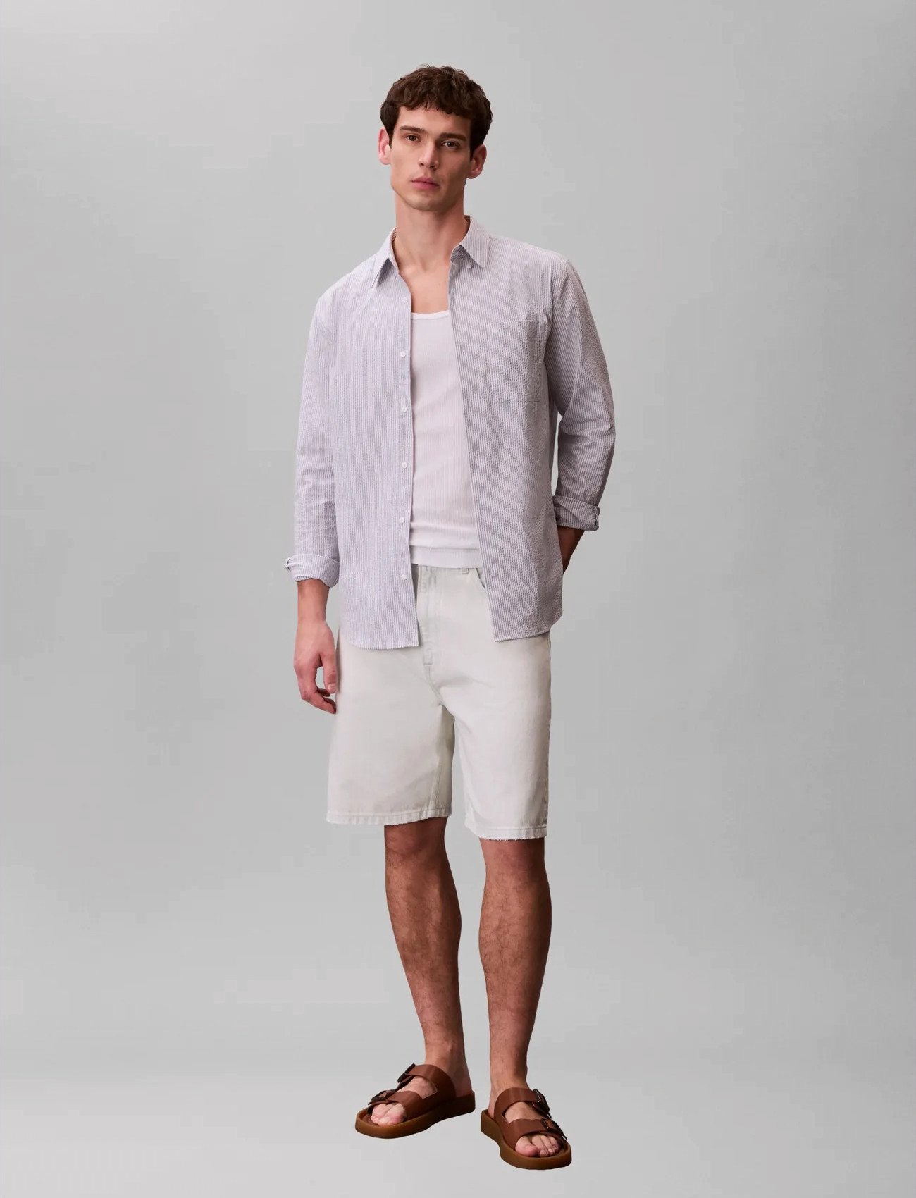 Calvin Klein Jeans 90S Short Bleachout 205, 30, White, Shorts > Denim Shorts, Herre